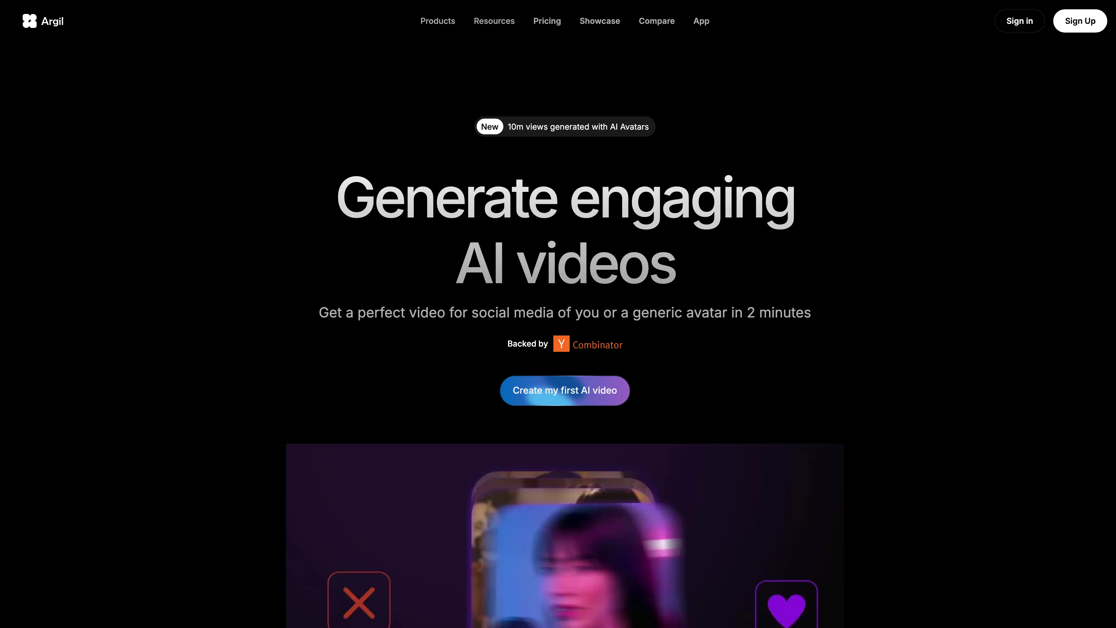Screenshot of Argil