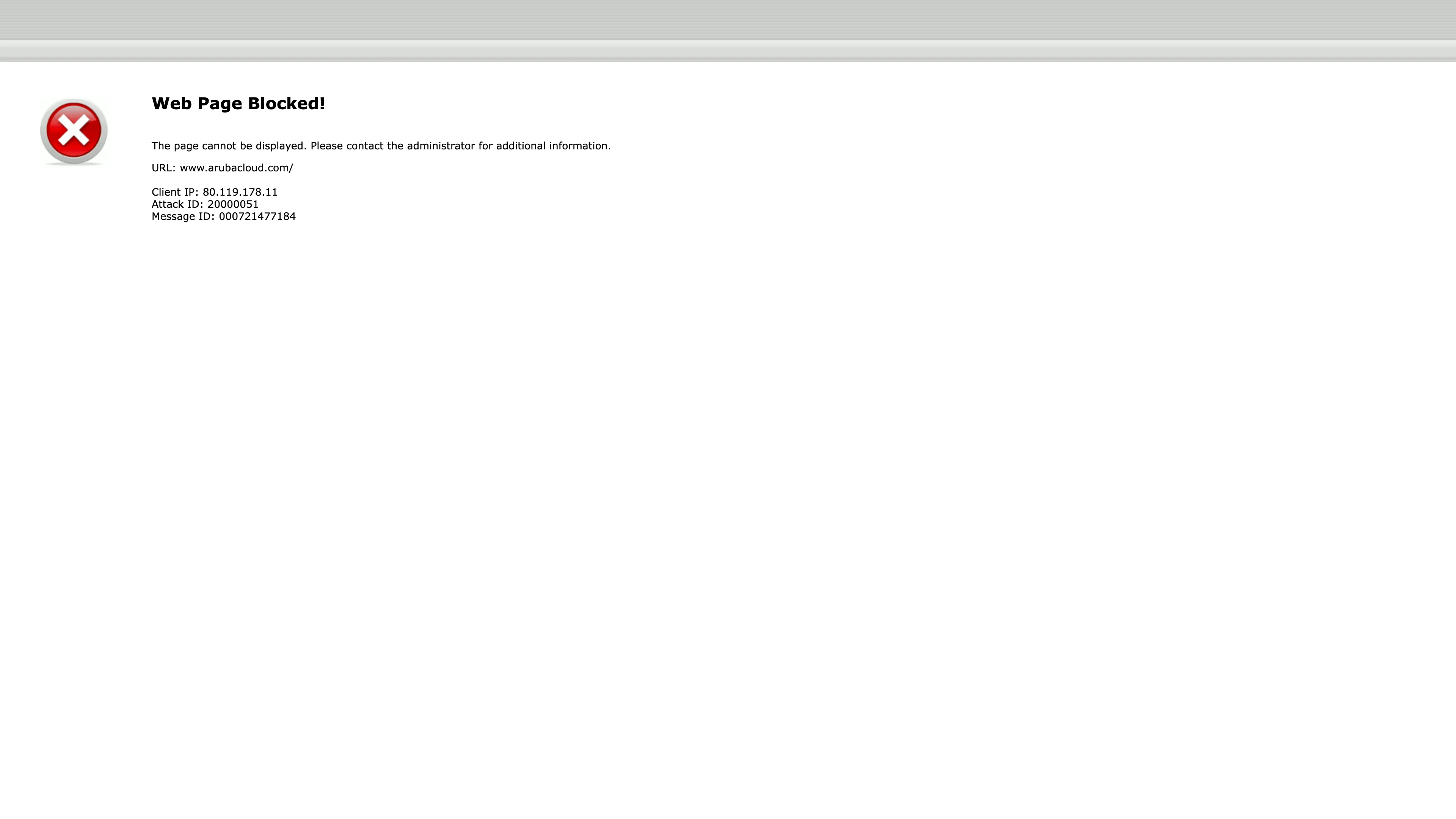 Screenshot of Aruba Cloud