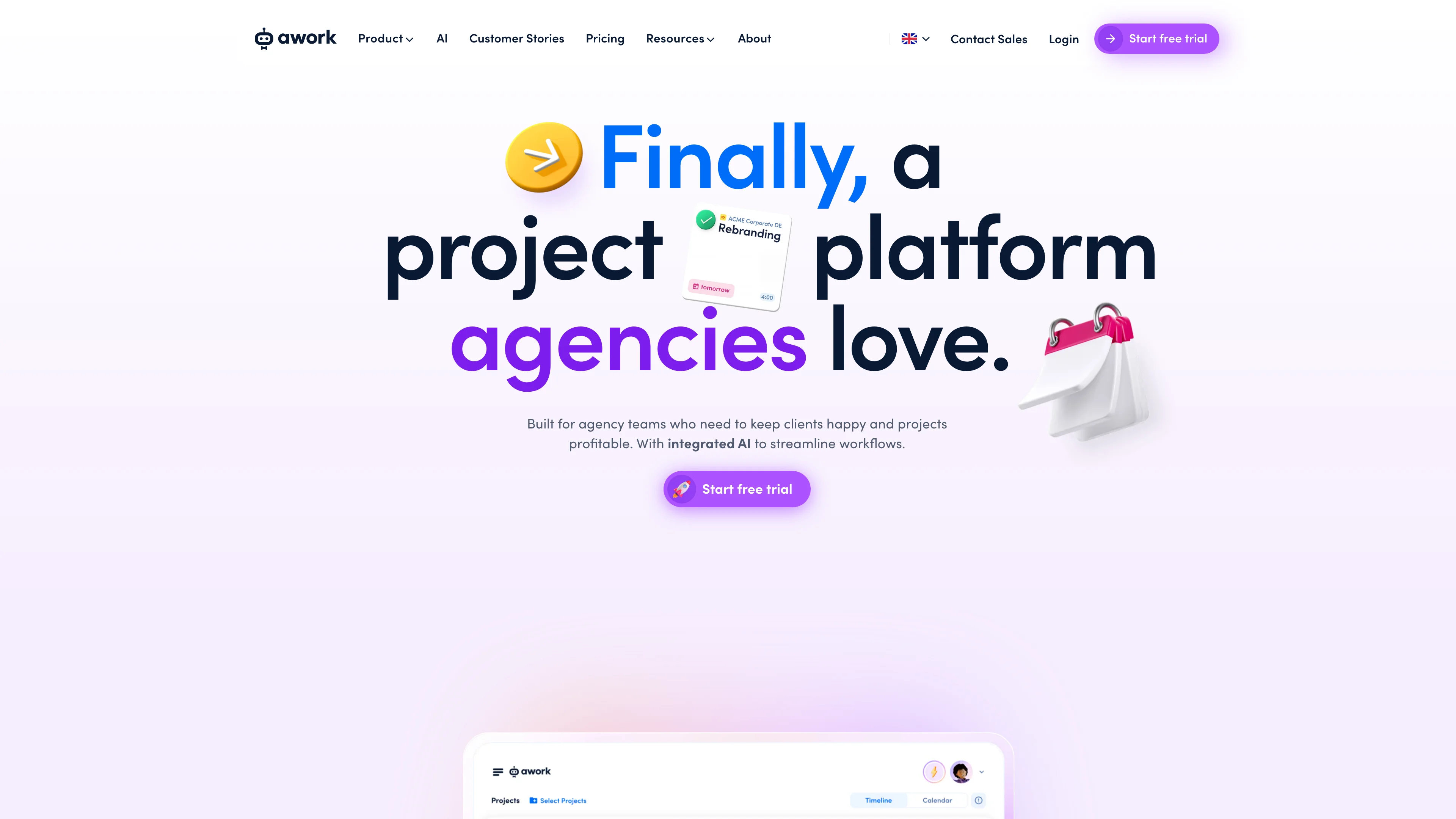 Screenshot of awork