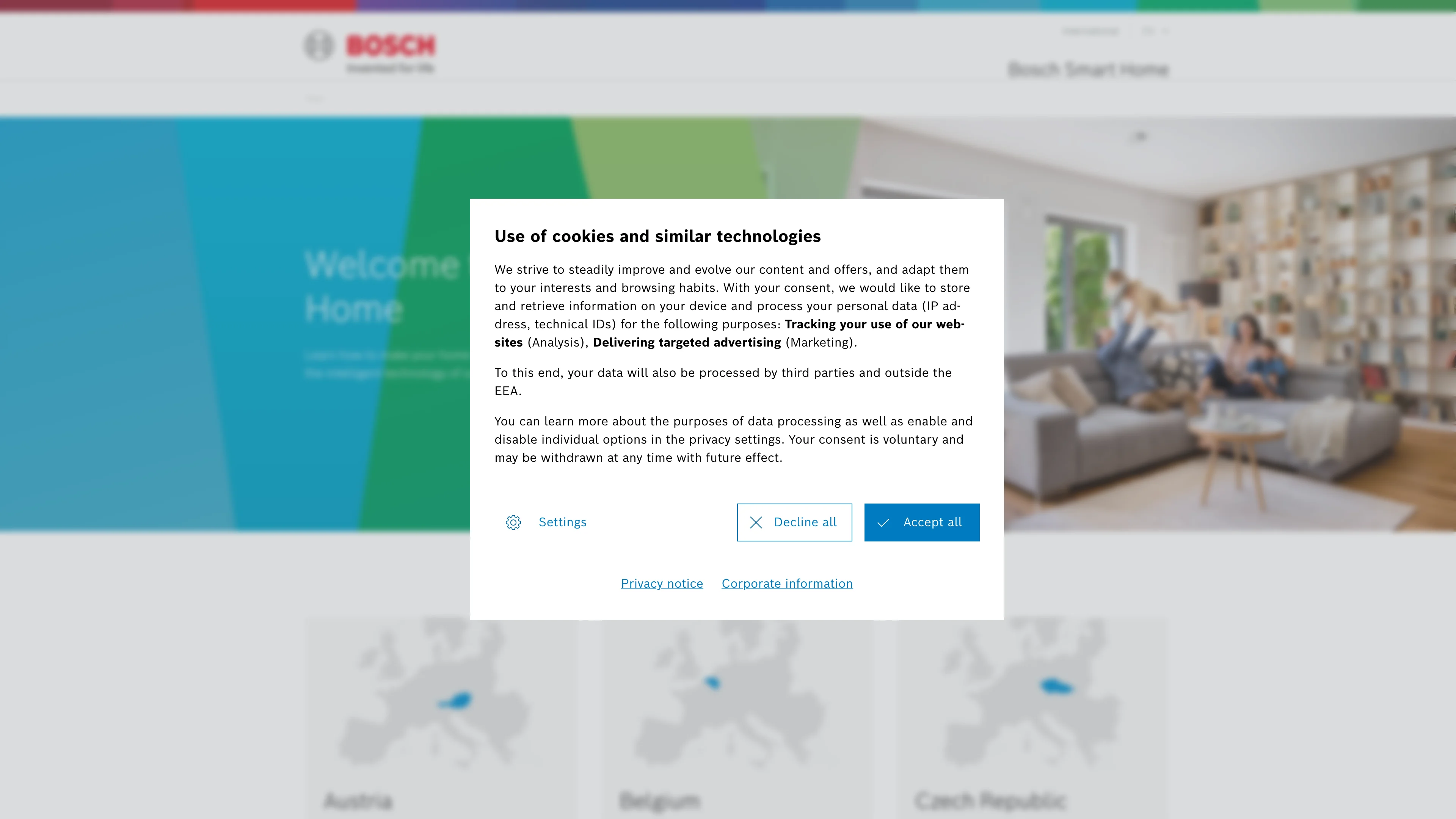 Screenshot of Bosch Smart Home