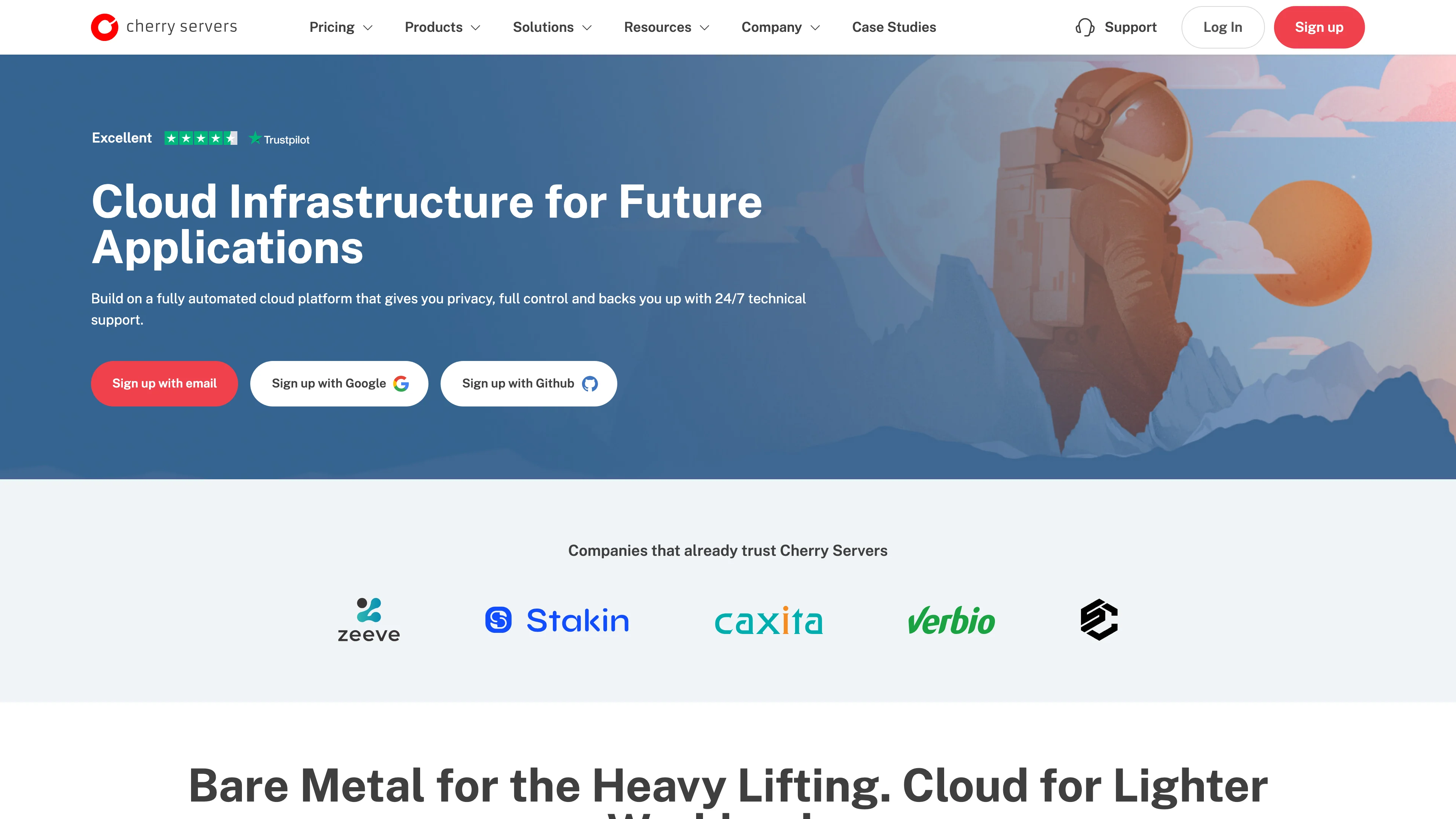 Screenshot of Cherry Servers