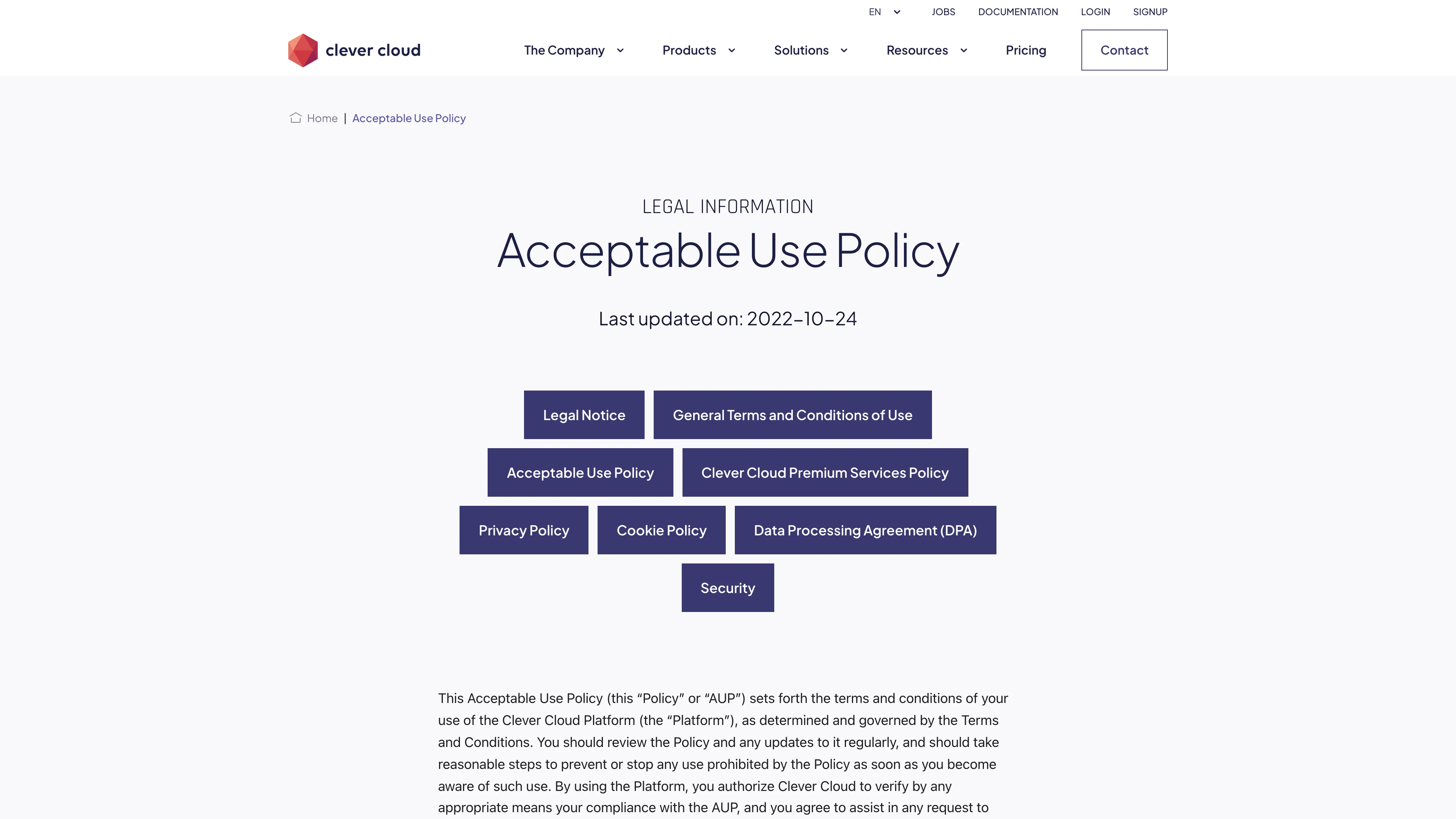 Screenshot of Clever Cloud