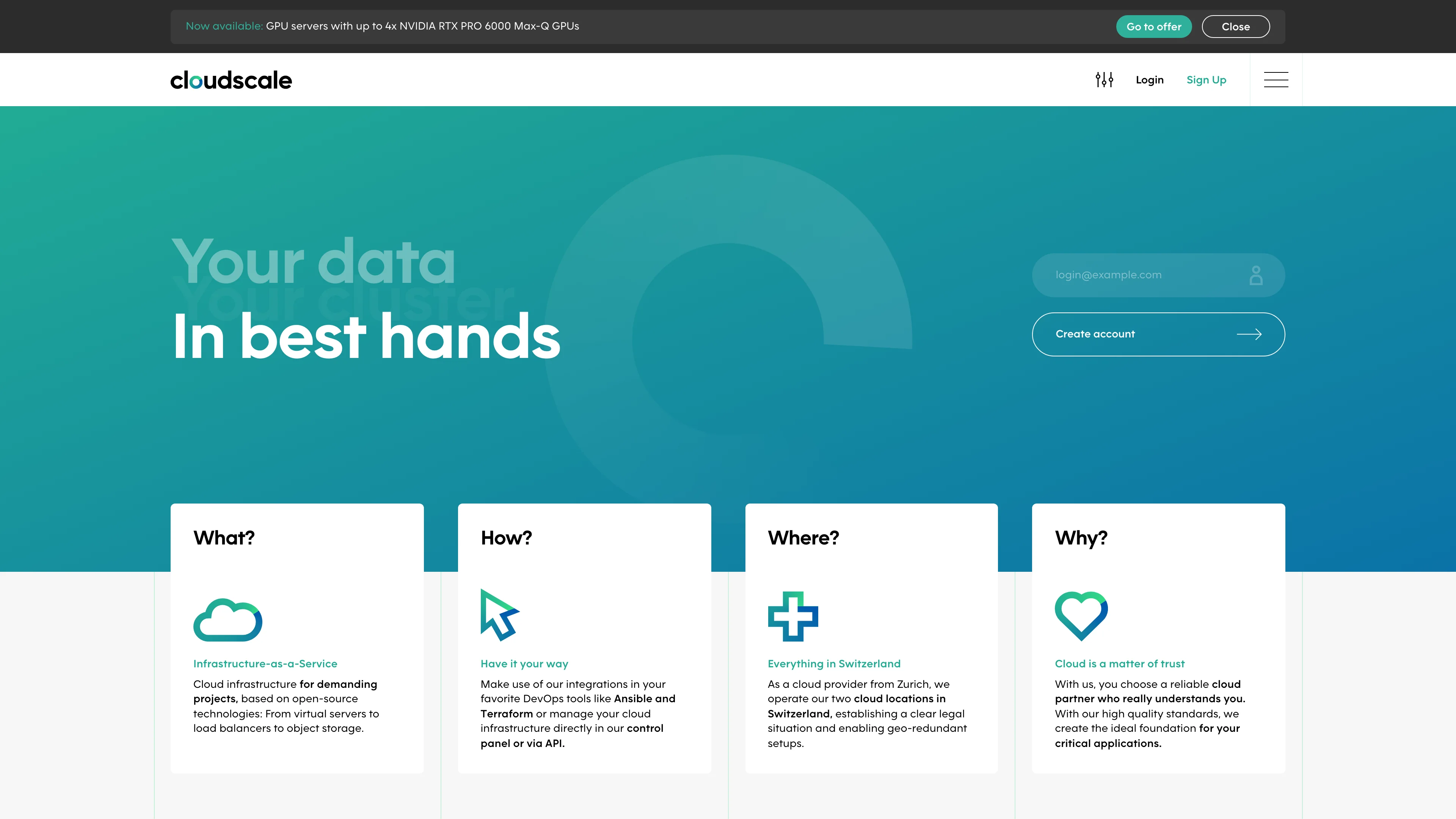Screenshot of cloudscale