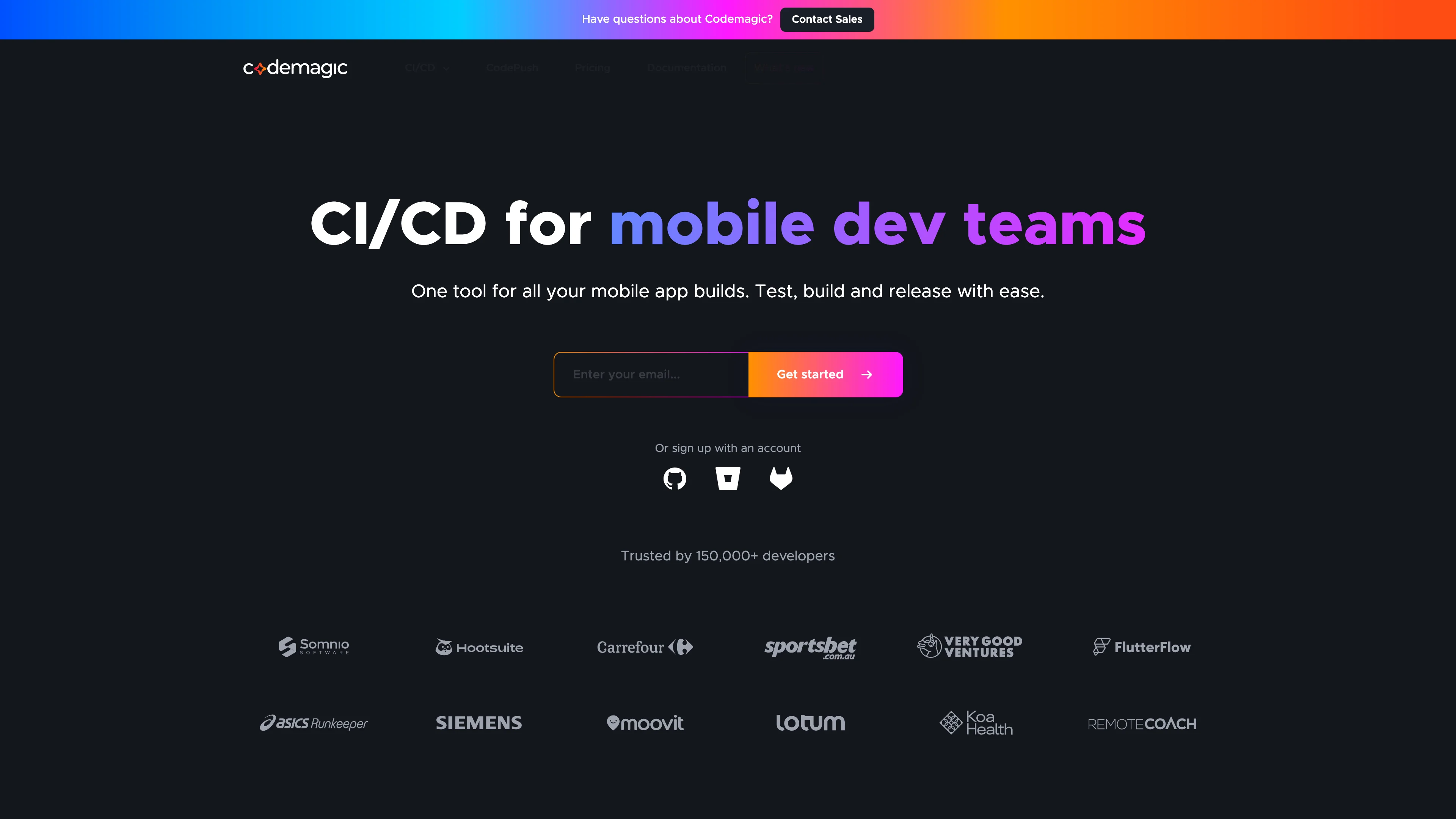 Screenshot of Codemagic