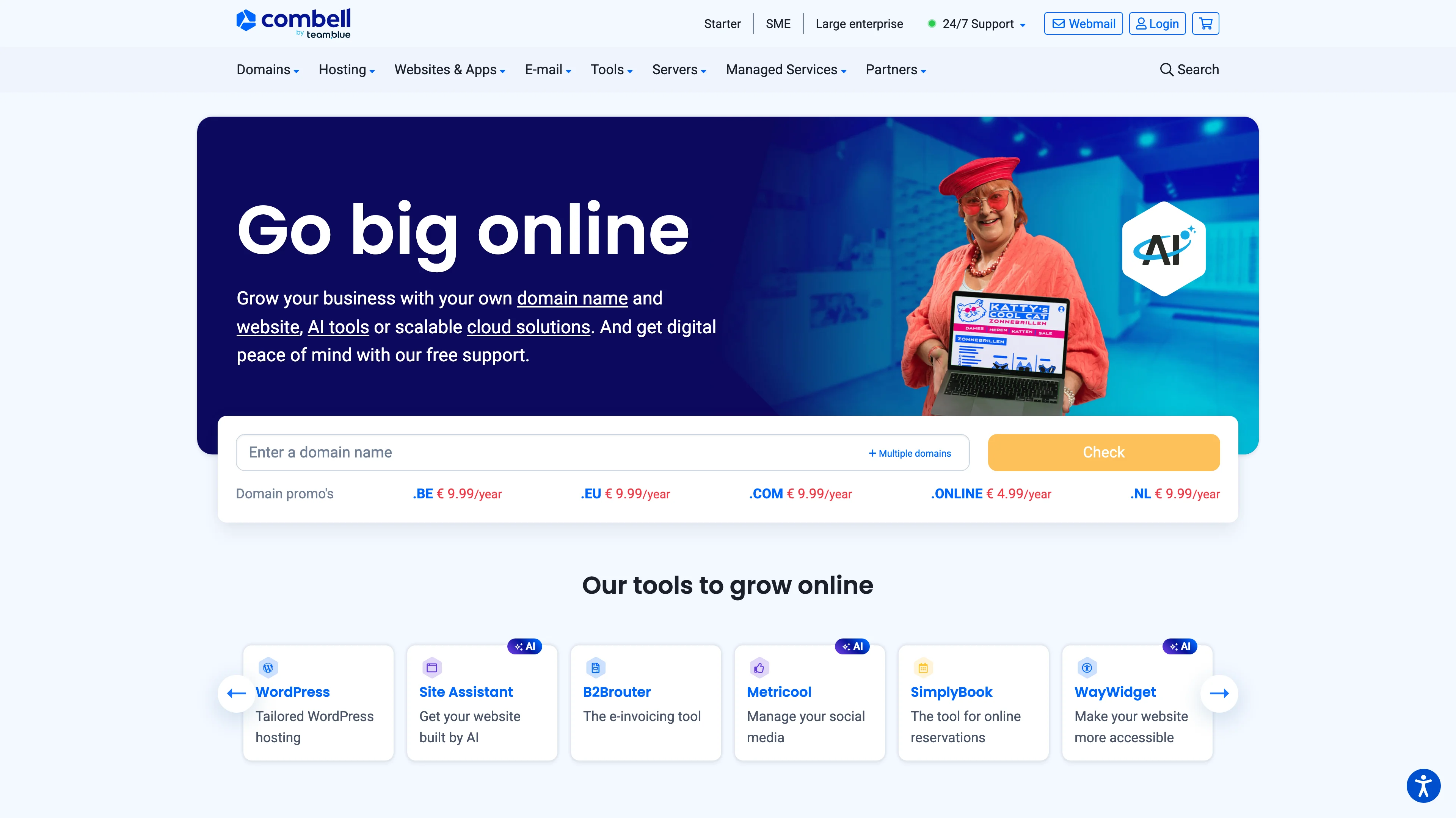 Screenshot of Combell