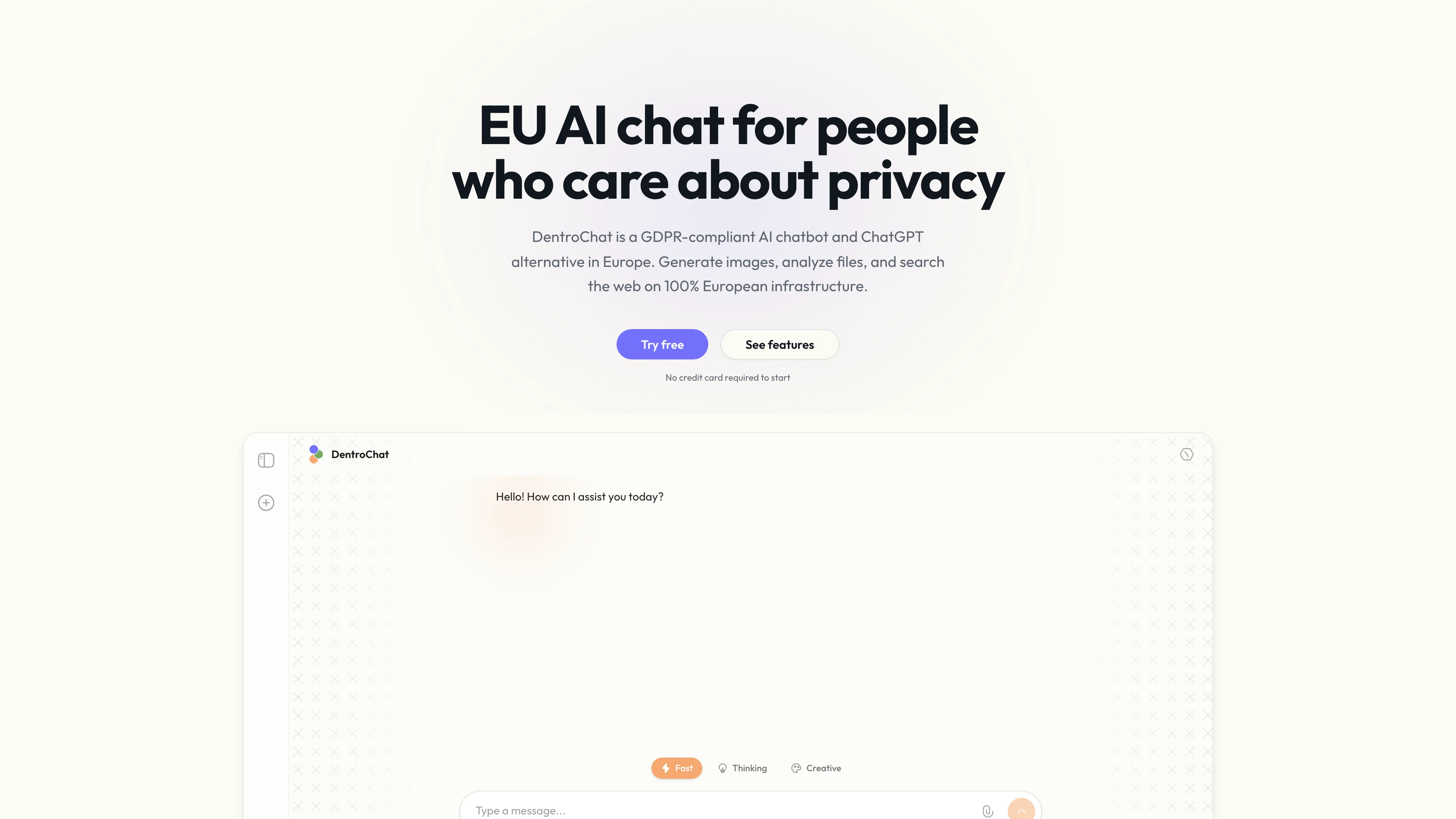 Screenshot of DentroChat