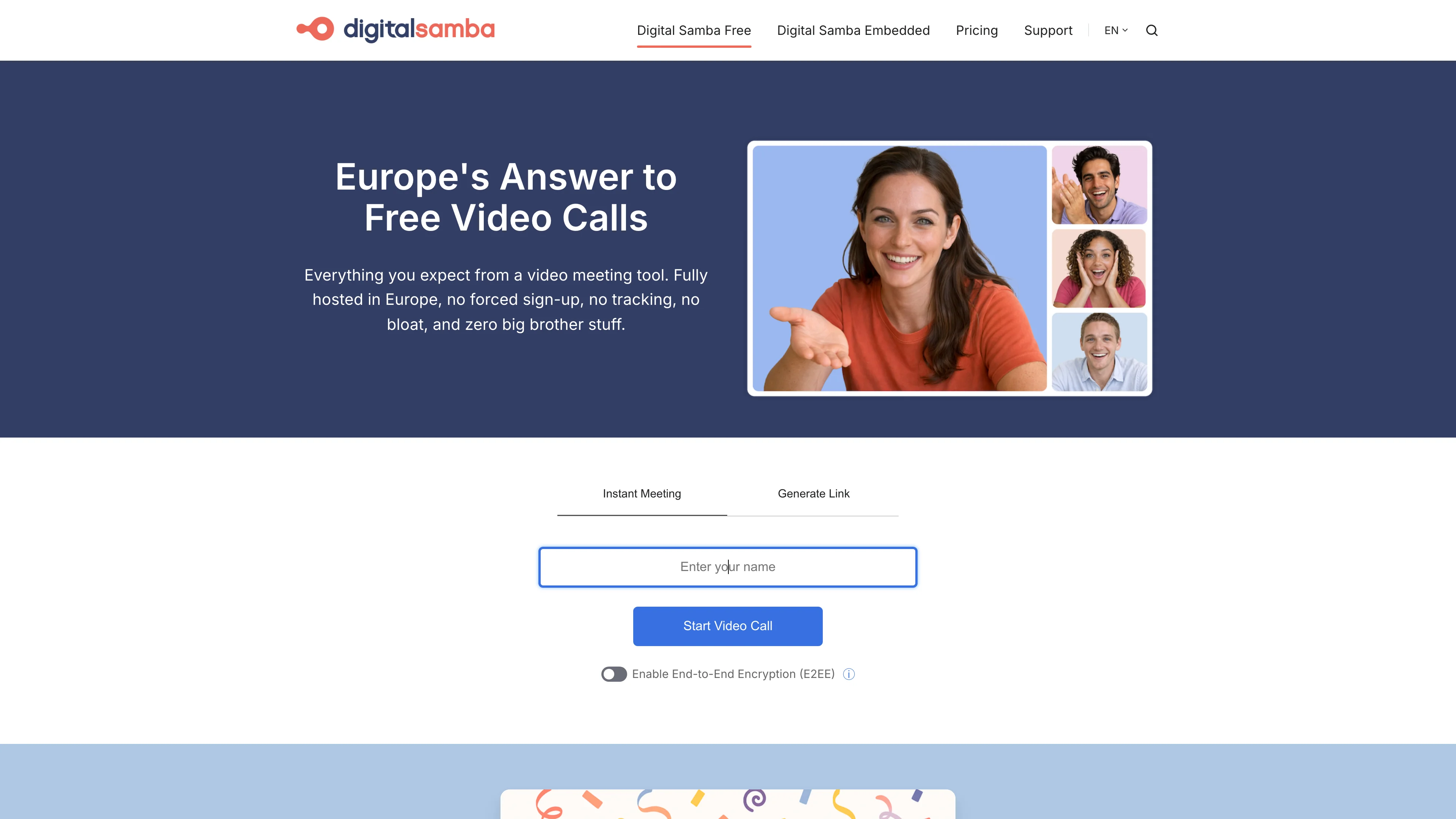 Screenshot of Digital Samba