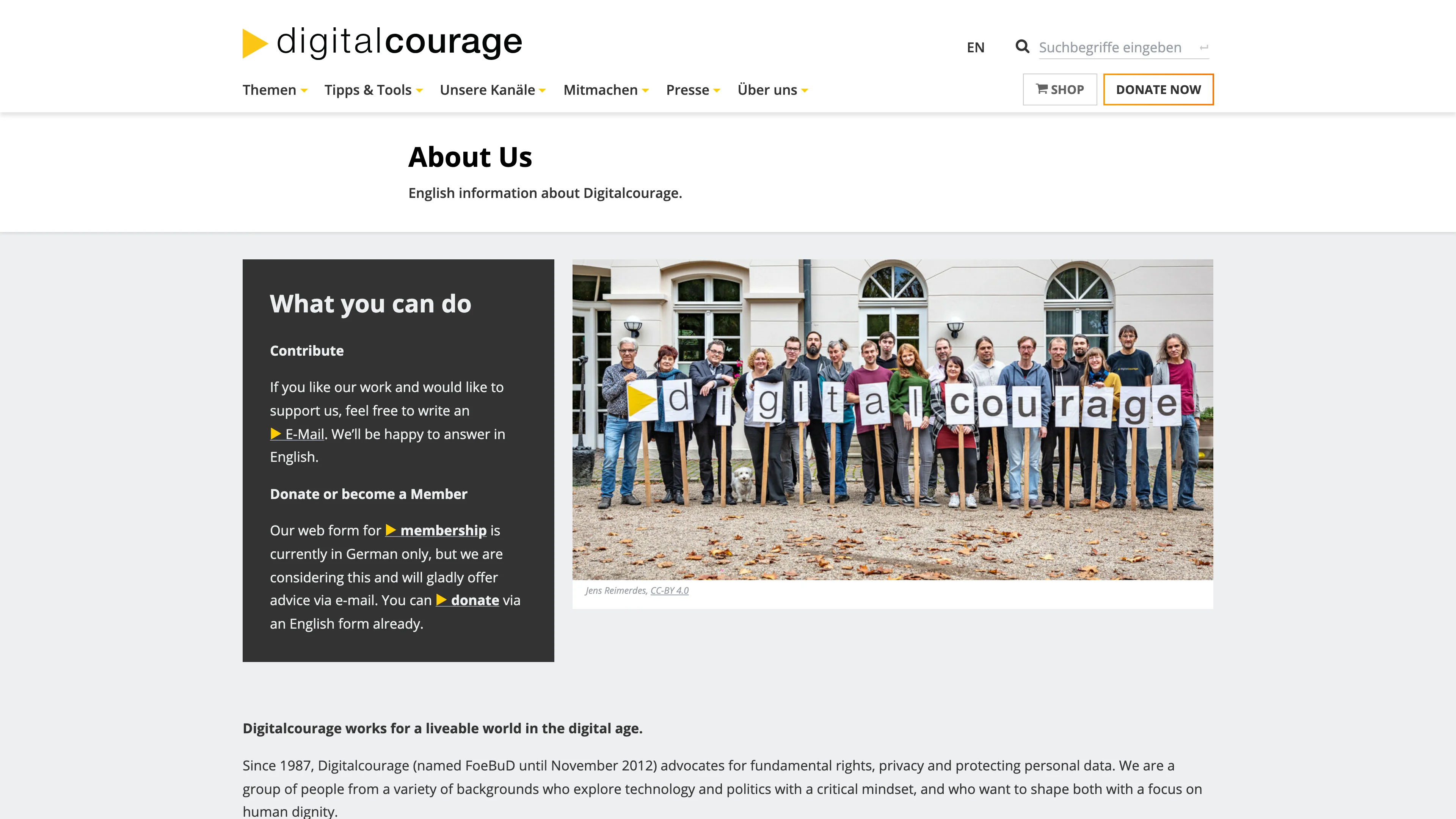Screenshot of Digitalcourage DNS