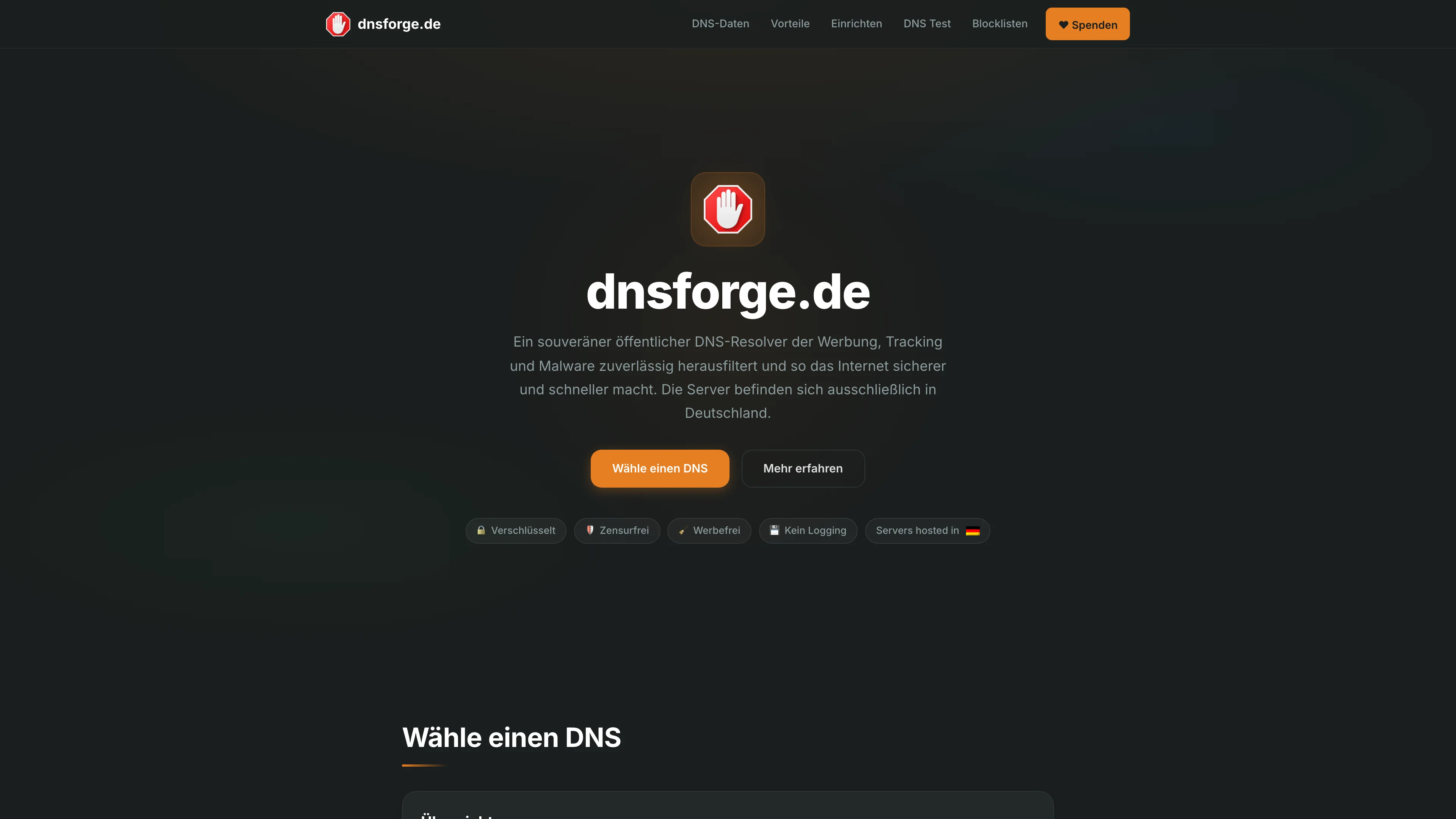 Screenshot of dnsforge