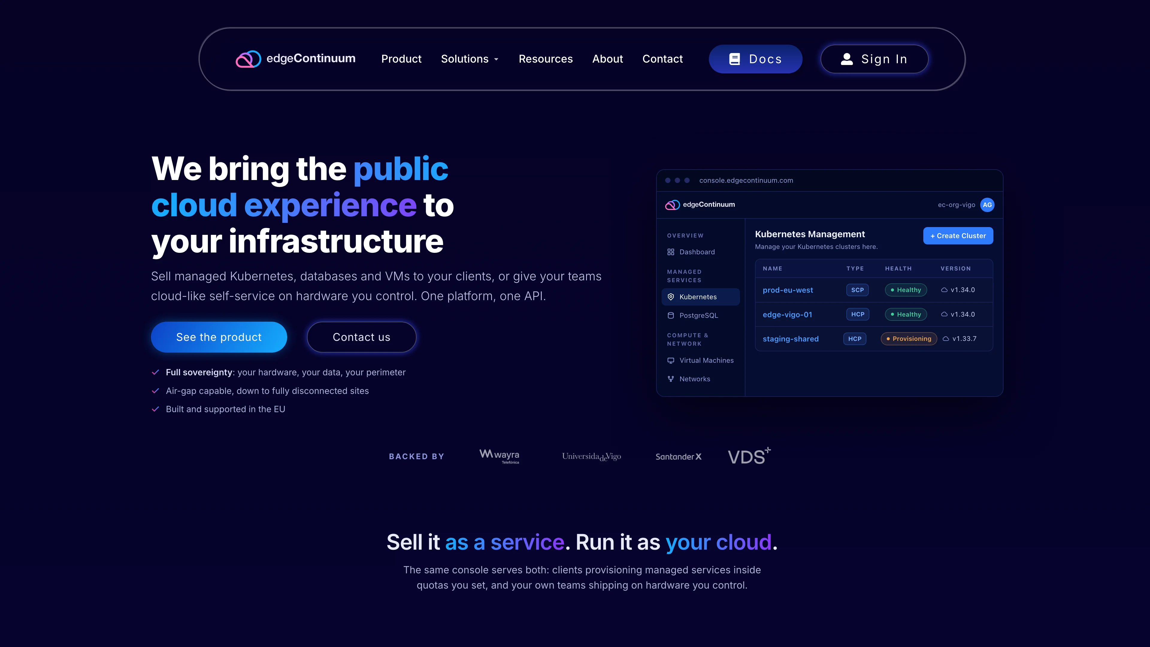 Screenshot of edgeContinuum
