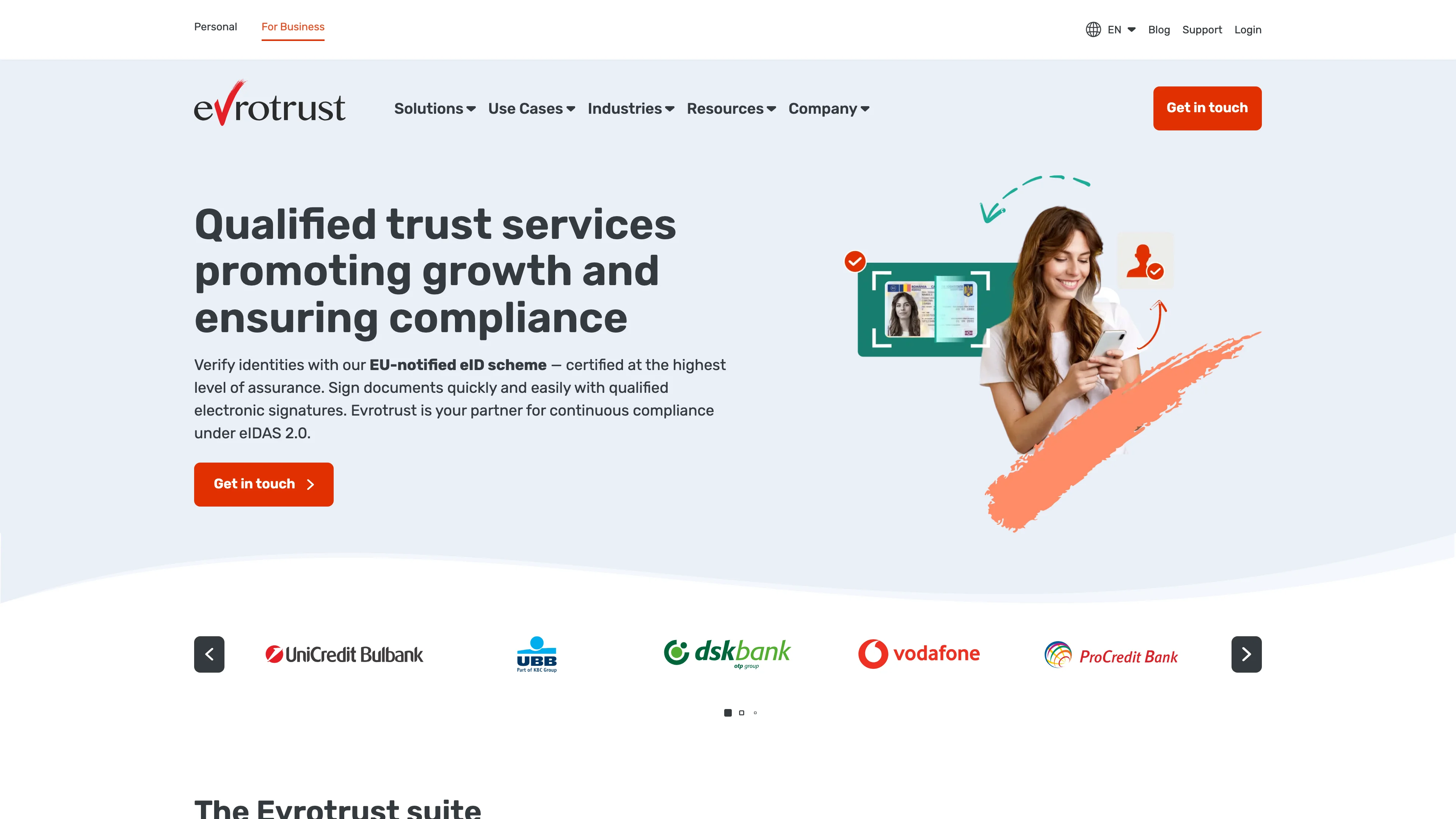 Screenshot of Evrotrust