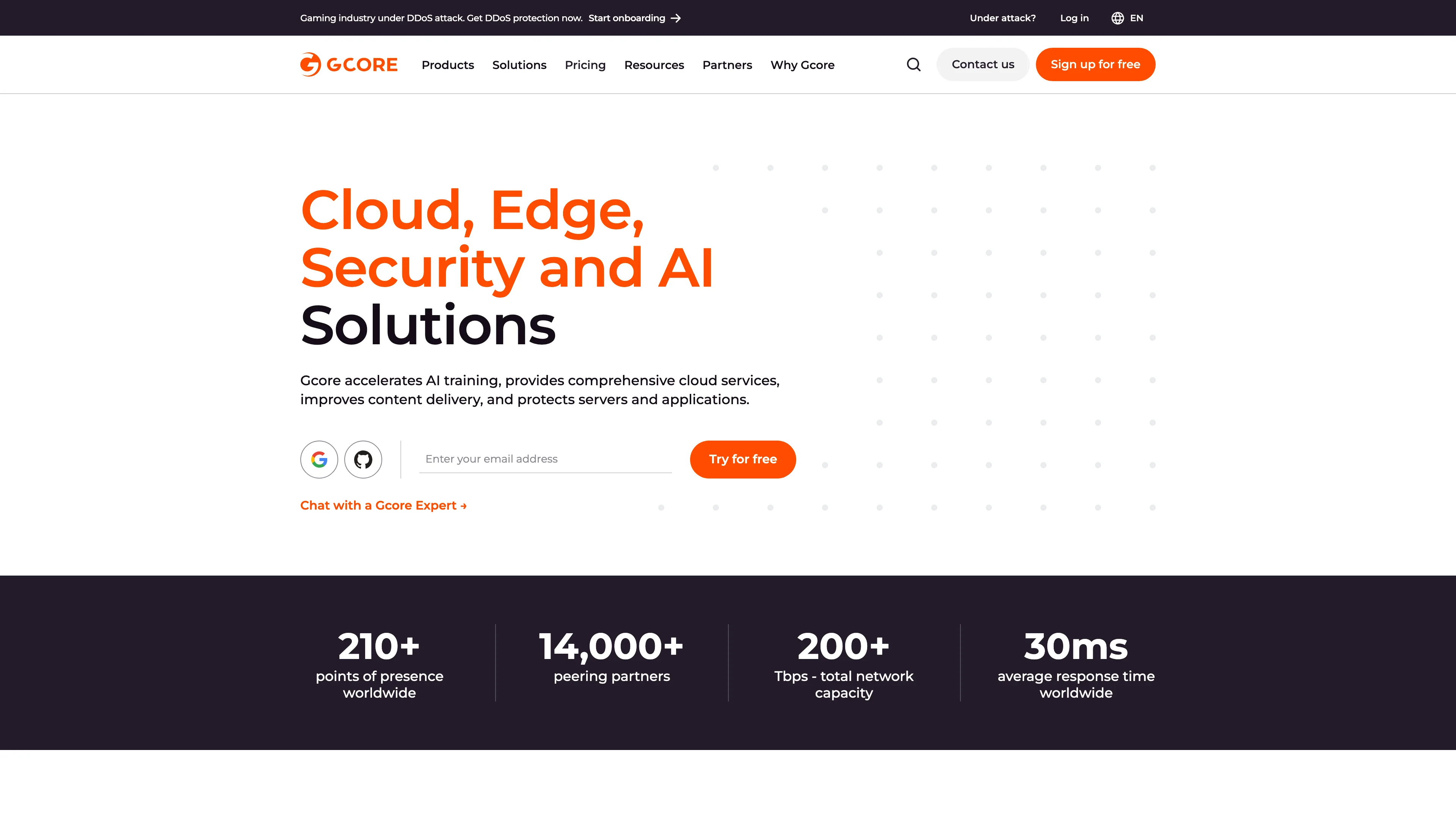 Screenshot of Gcore AI