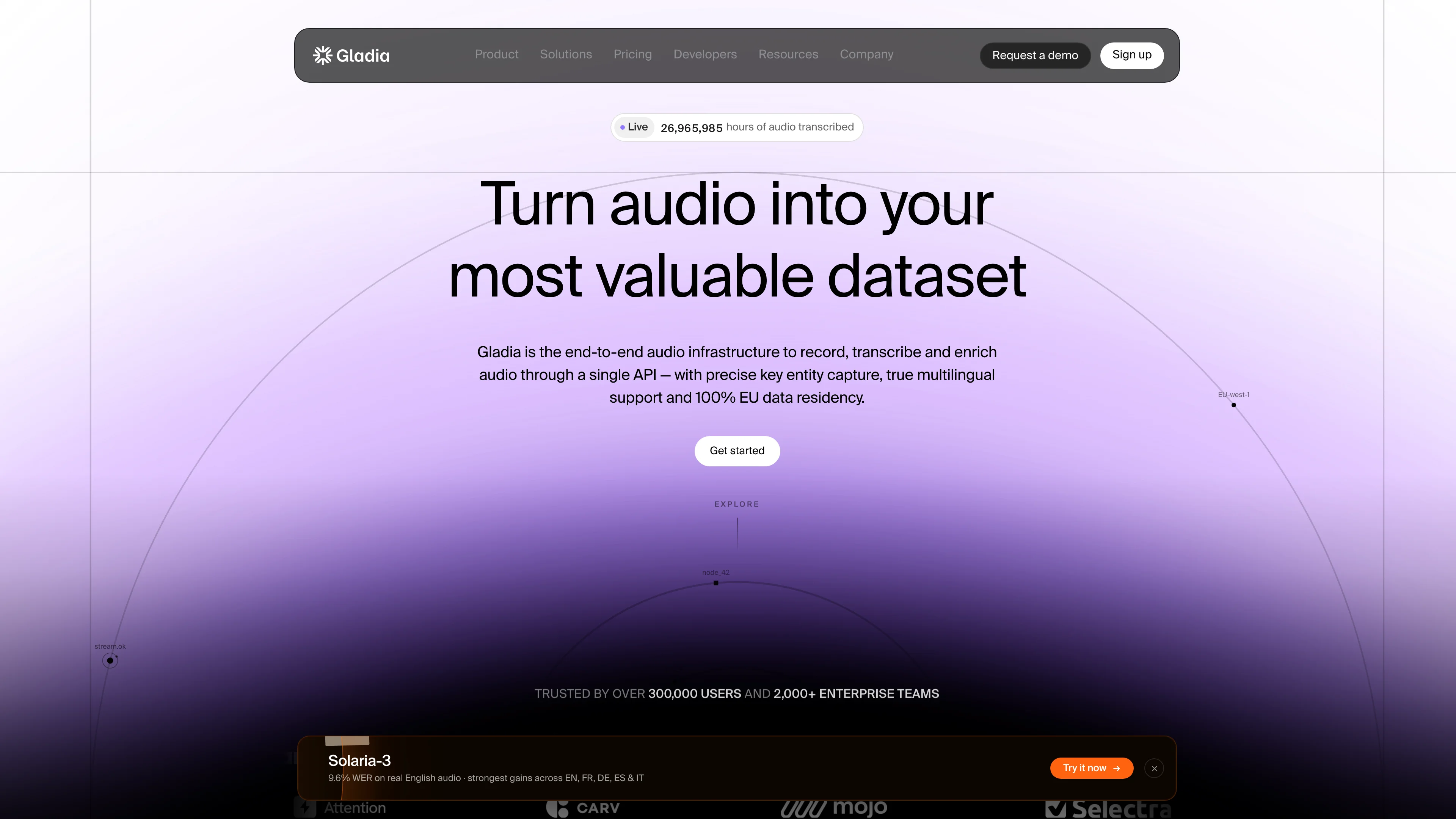 Screenshot of Gladia