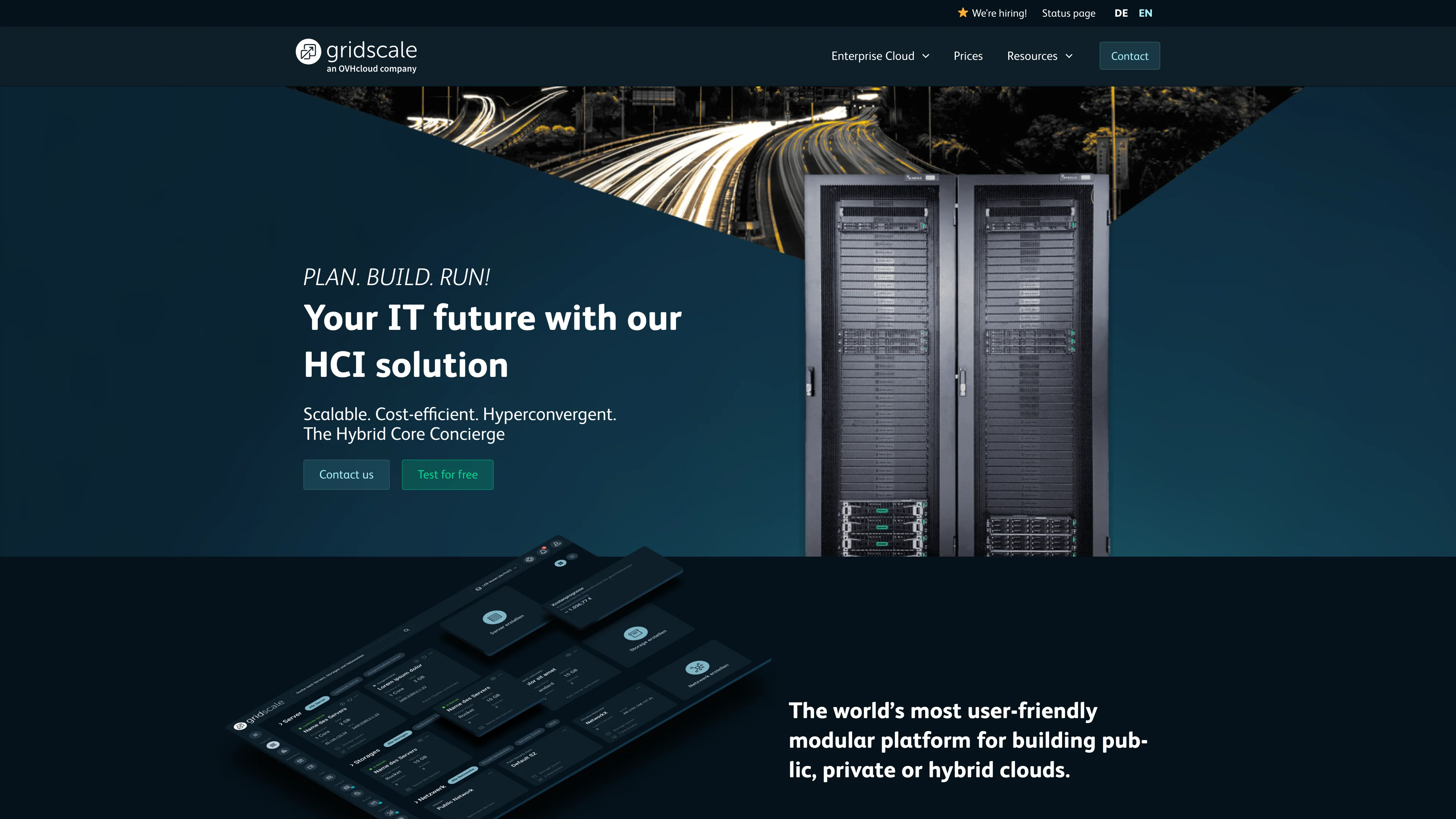 Screenshot of gridscale