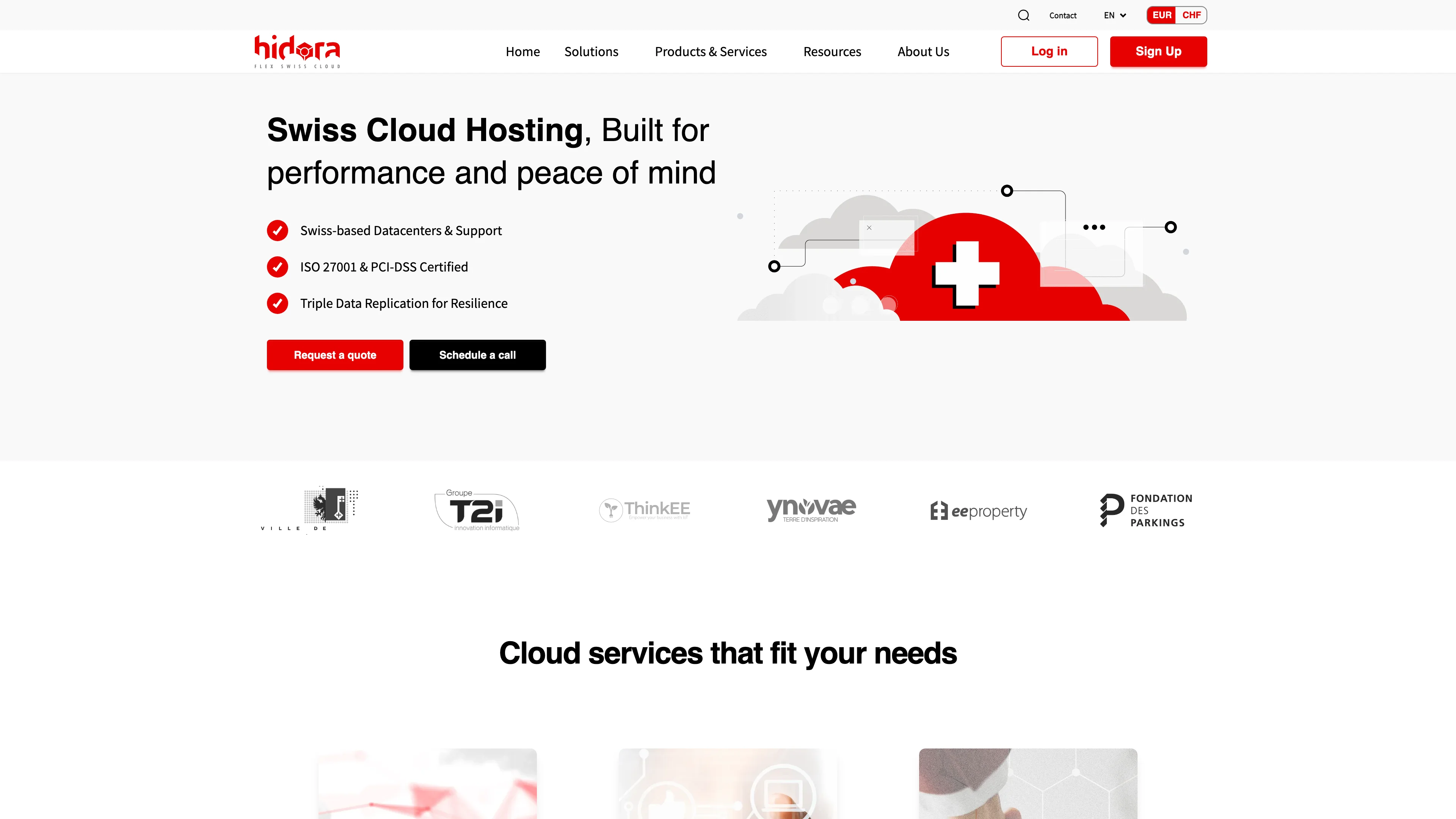 Screenshot of hidora