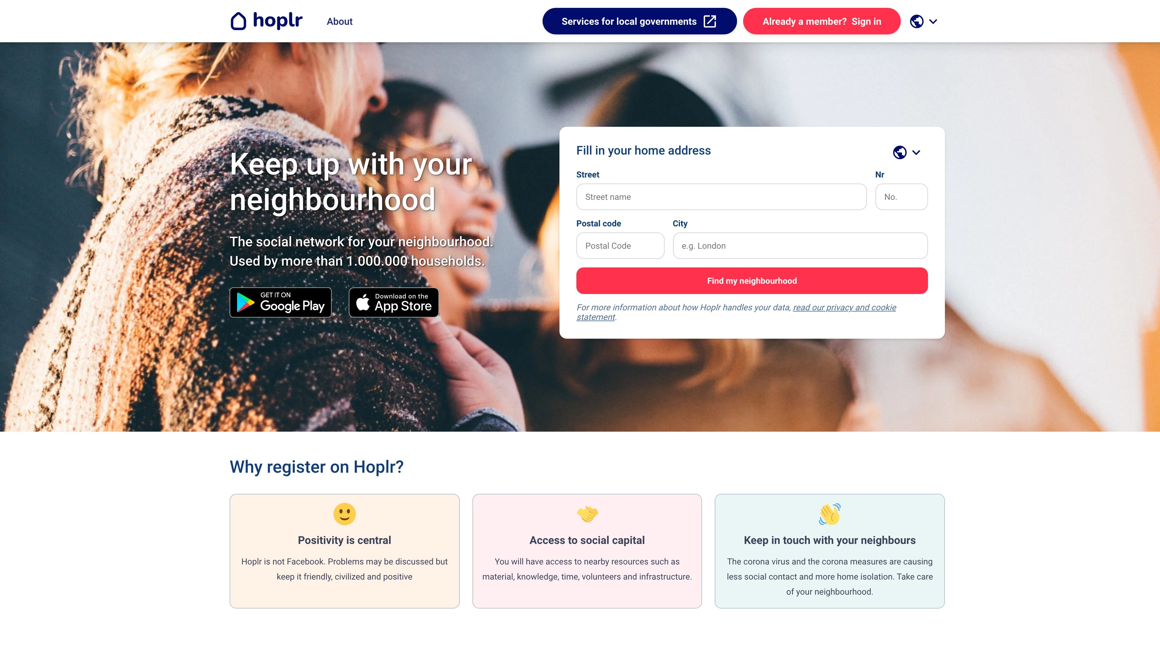 Screenshot of Hoplr