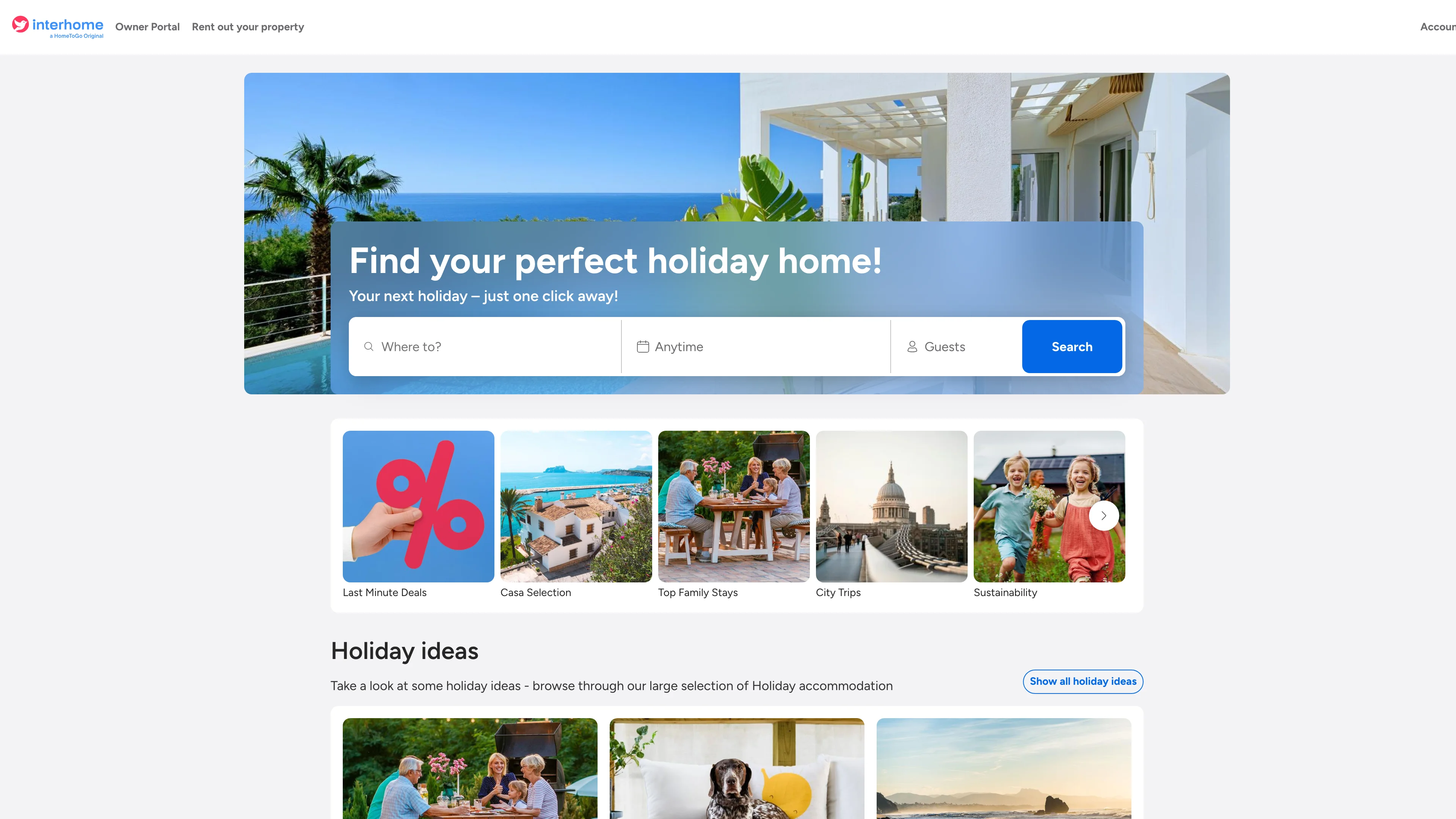 Screenshot of Interhome