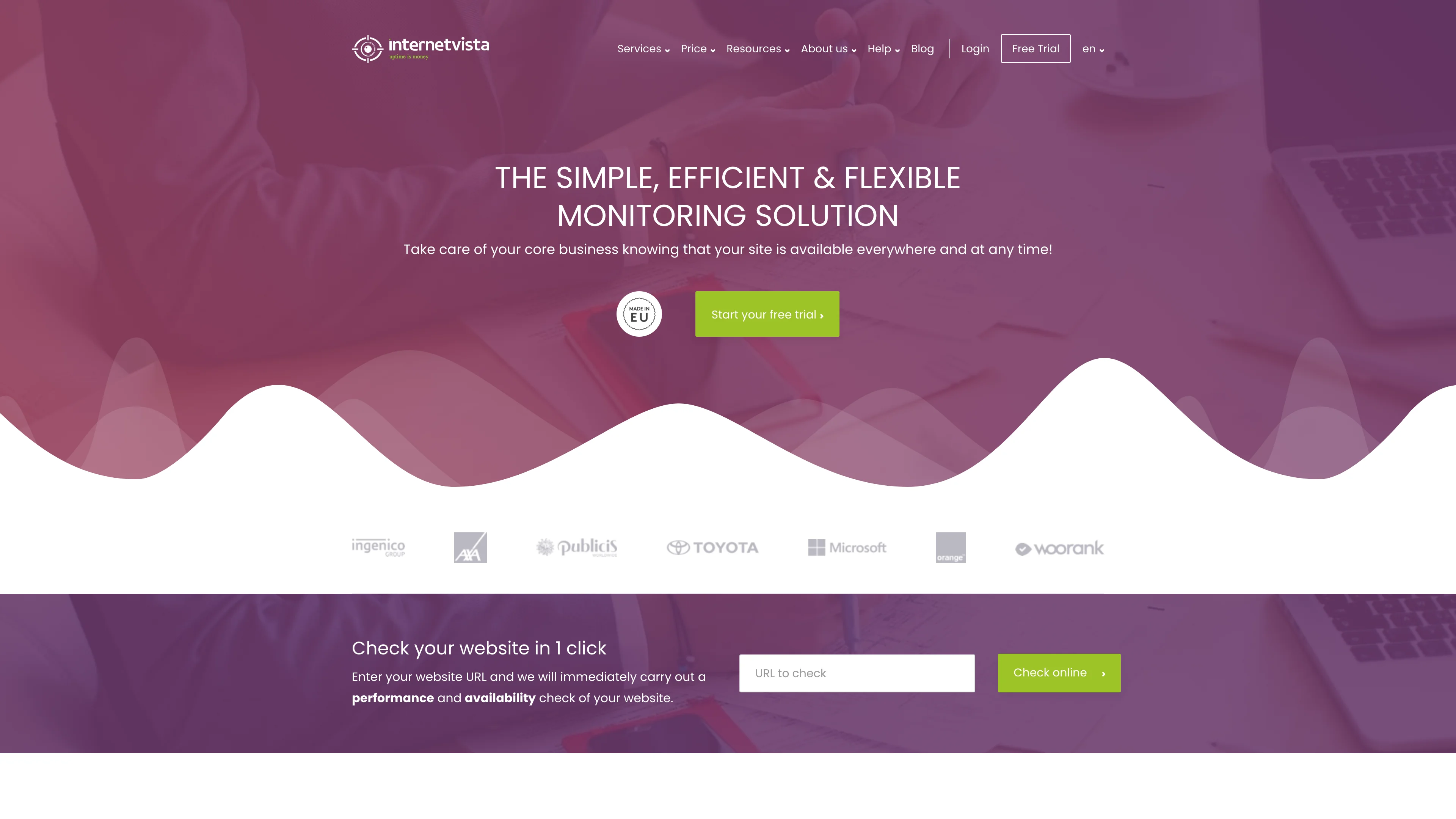 Screenshot of internetVista