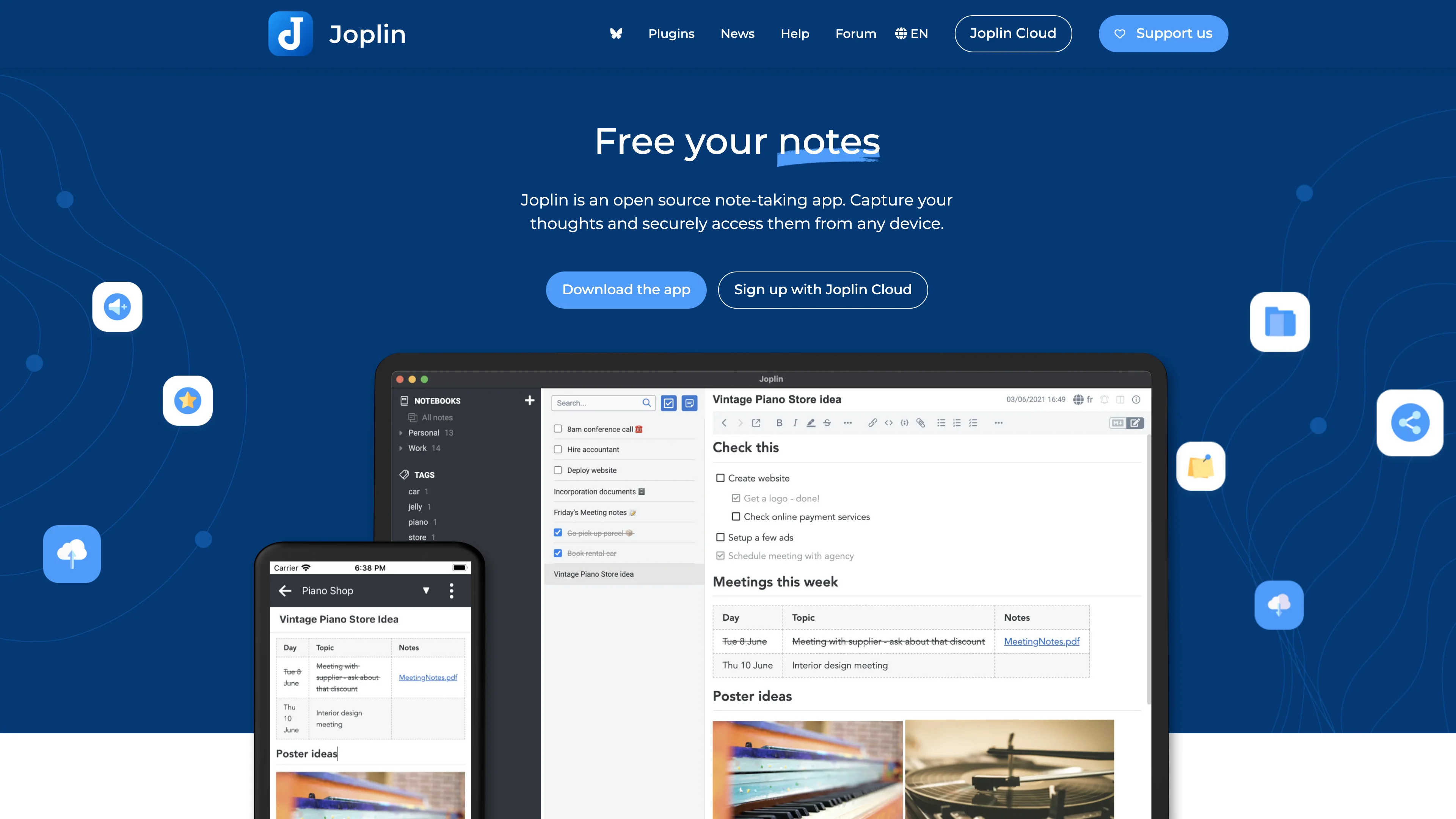 Screenshot of Joplin