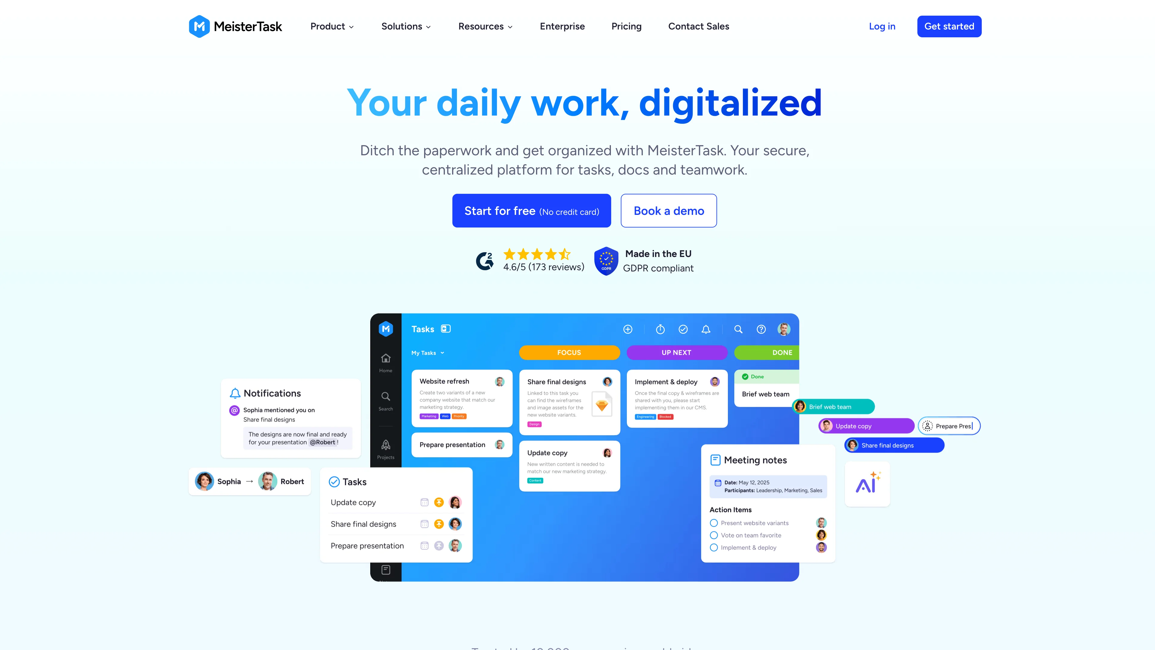 Screenshot of MeisterTask