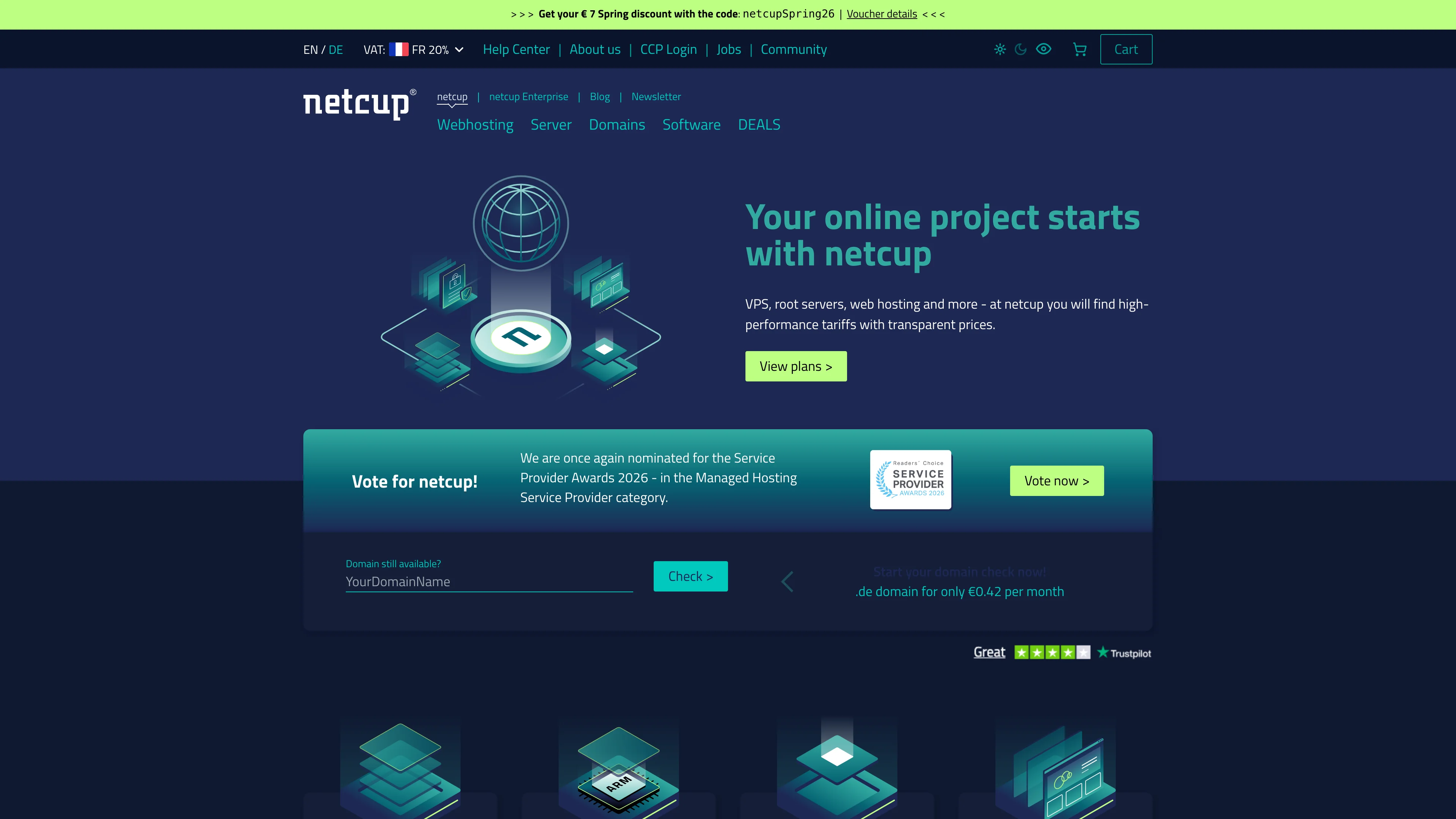 Screenshot of Netcup