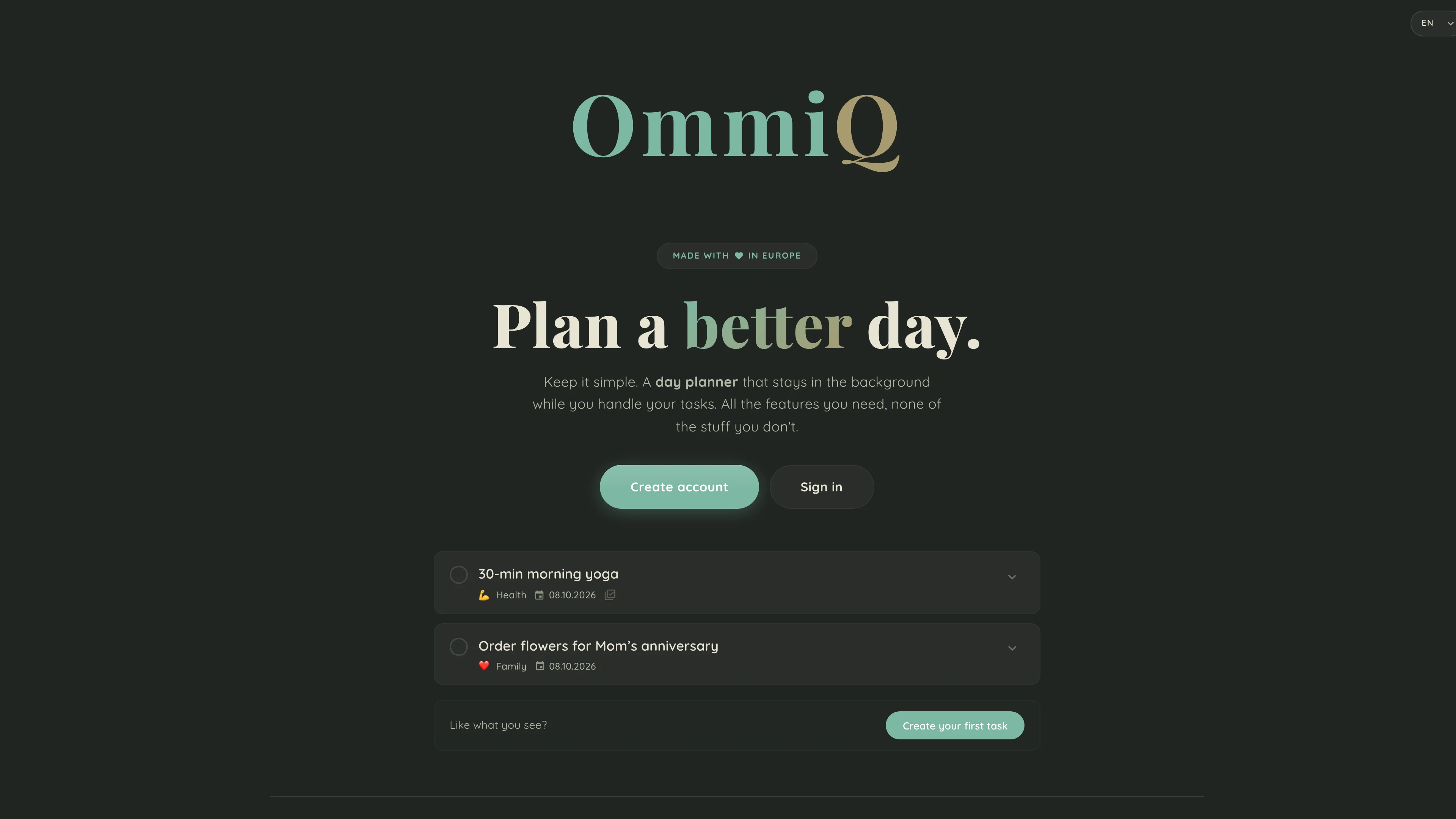 Screenshot of OmmiQ