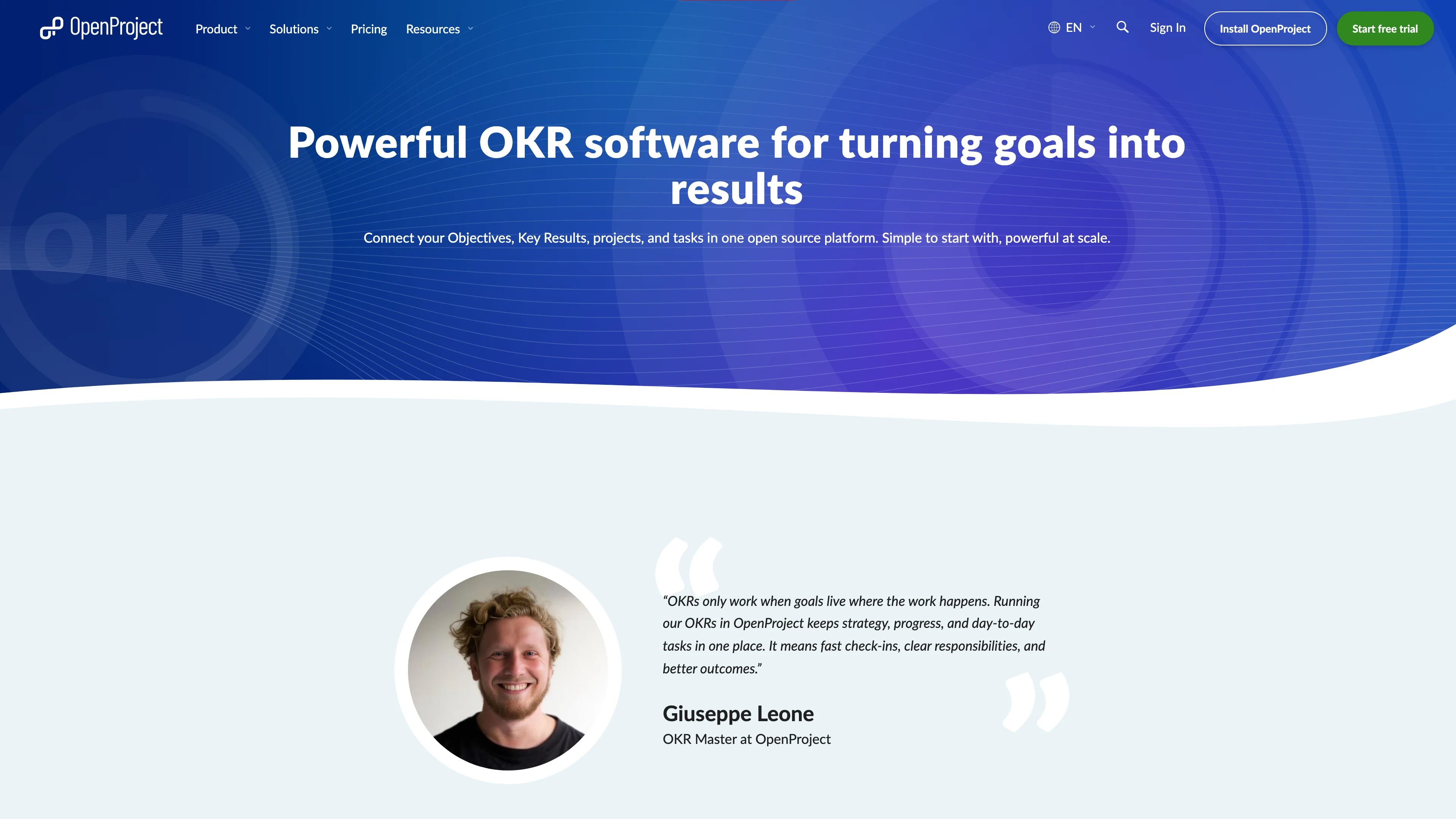 Screenshot of OpenProject