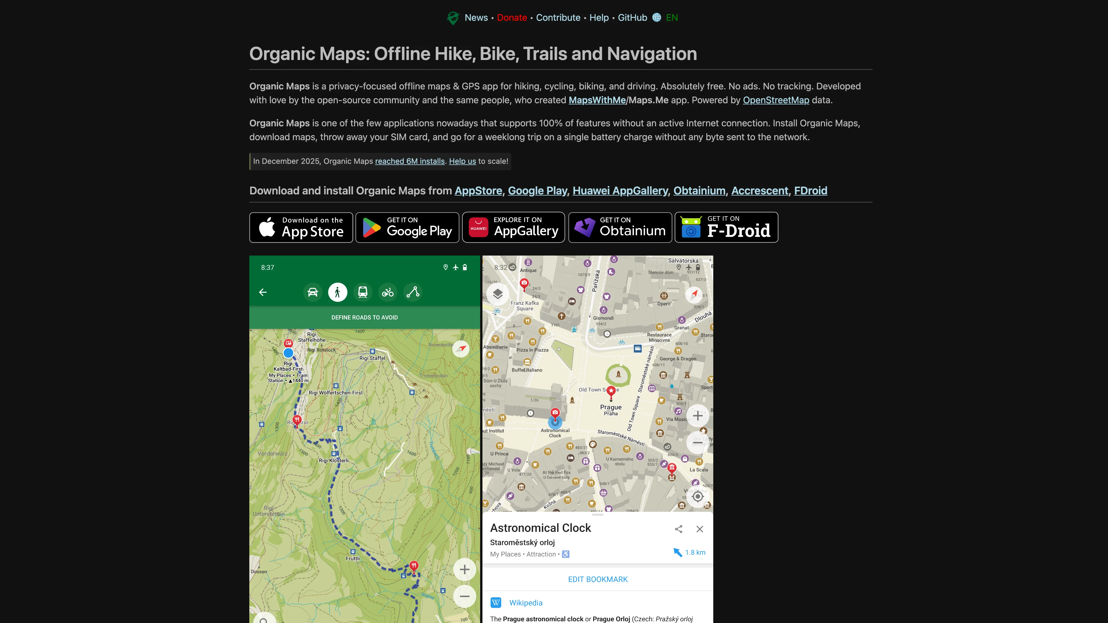 Screenshot of Organic Maps