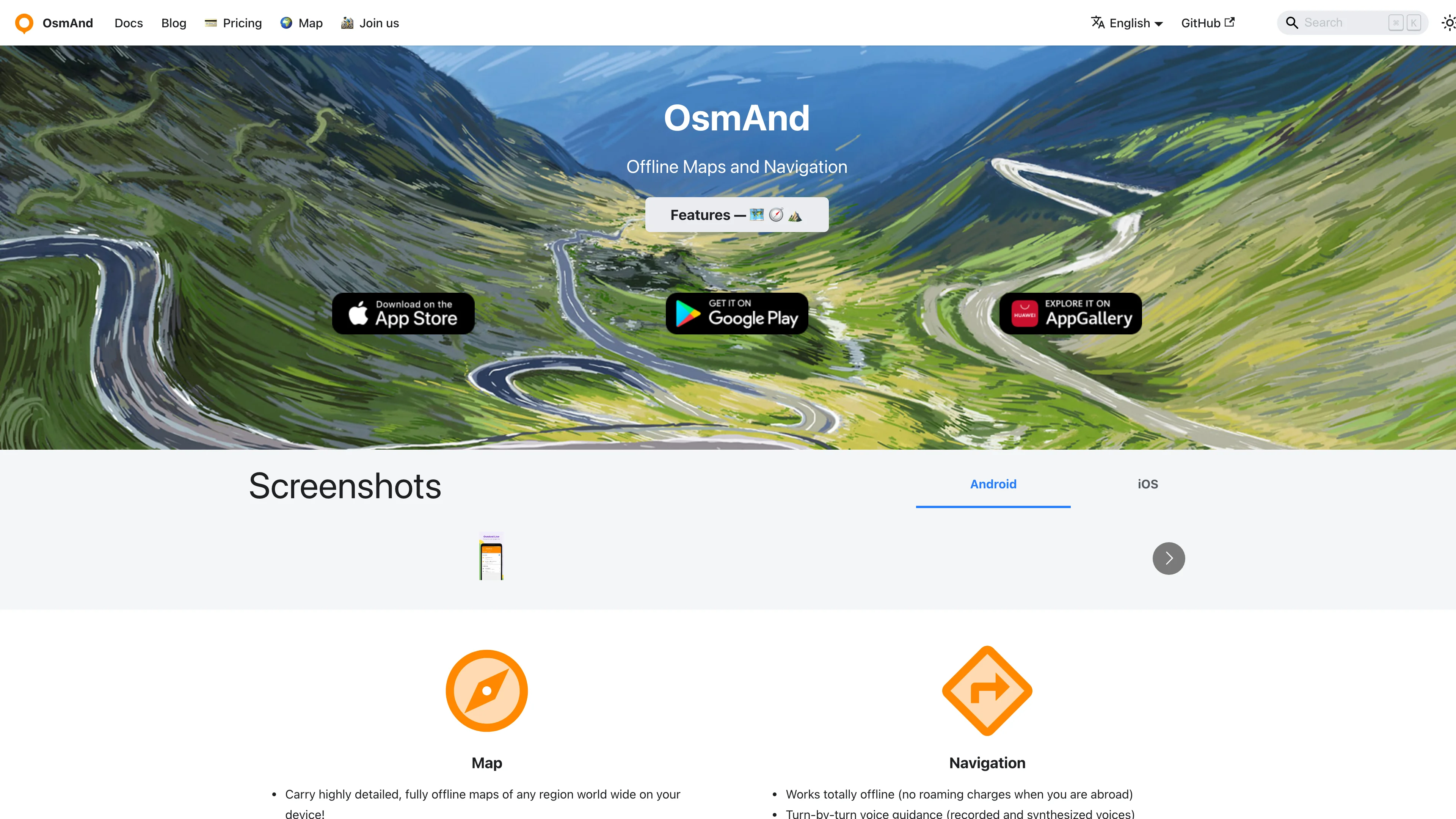 Screenshot of OsmAnd