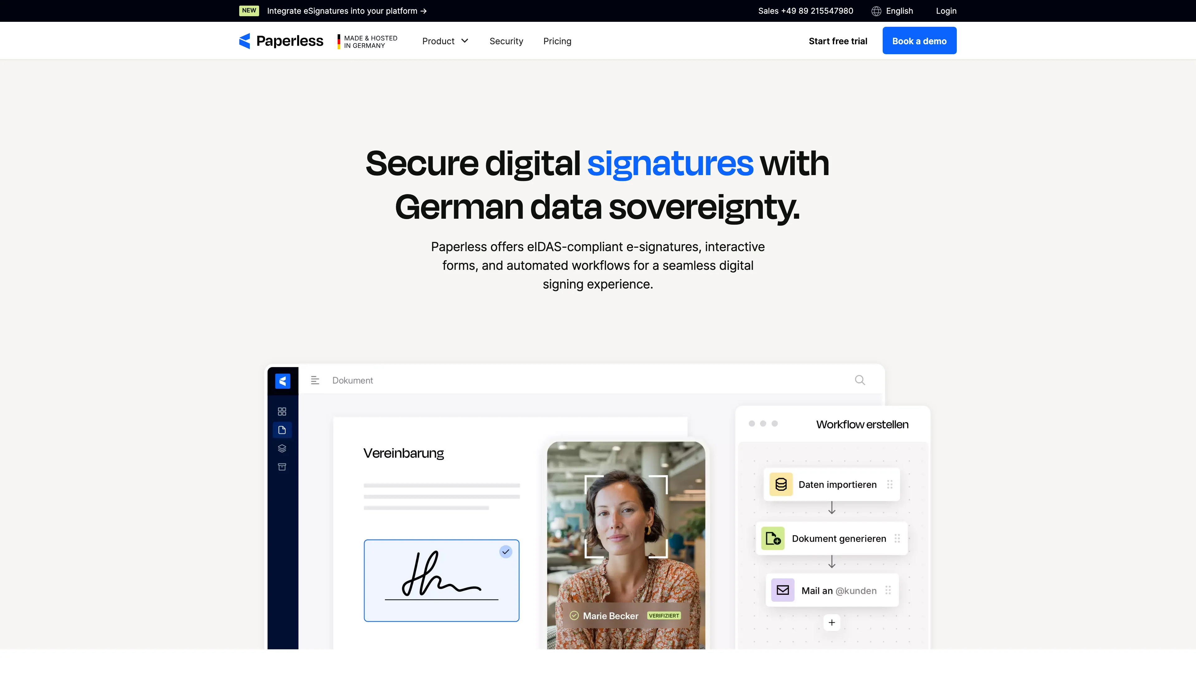 Screenshot of Paperless