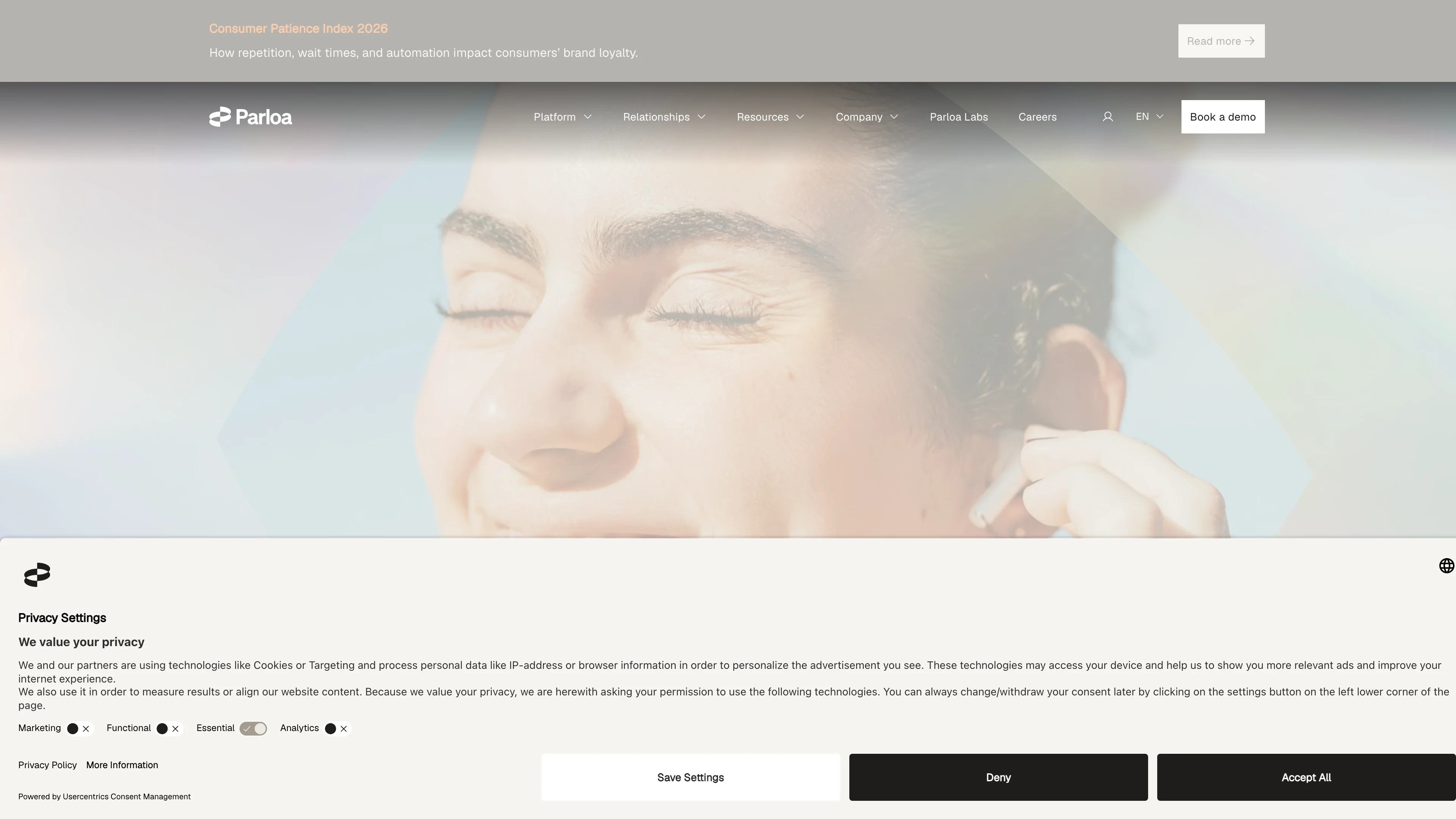 Screenshot of Parloa