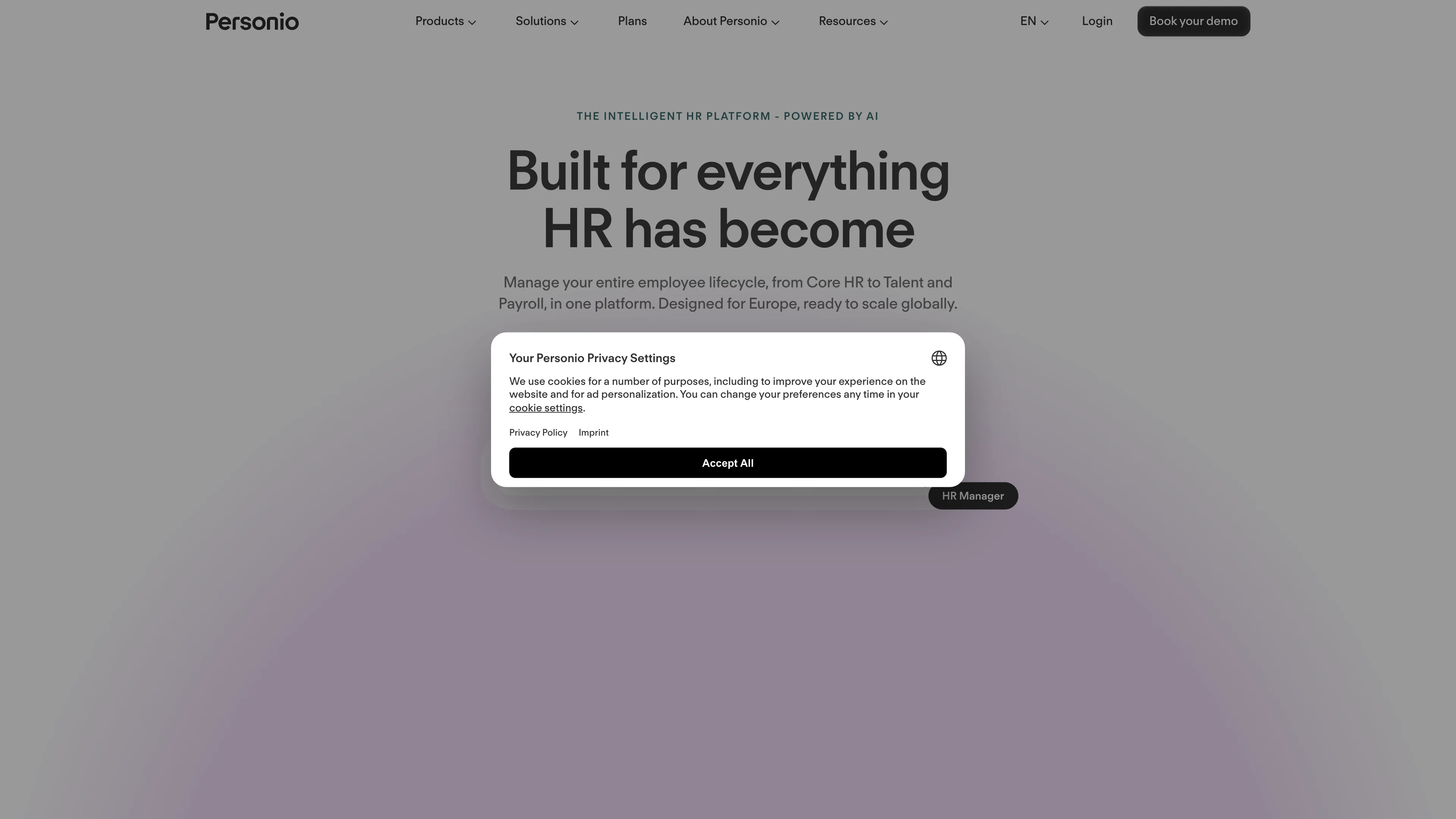 Screenshot of Personio