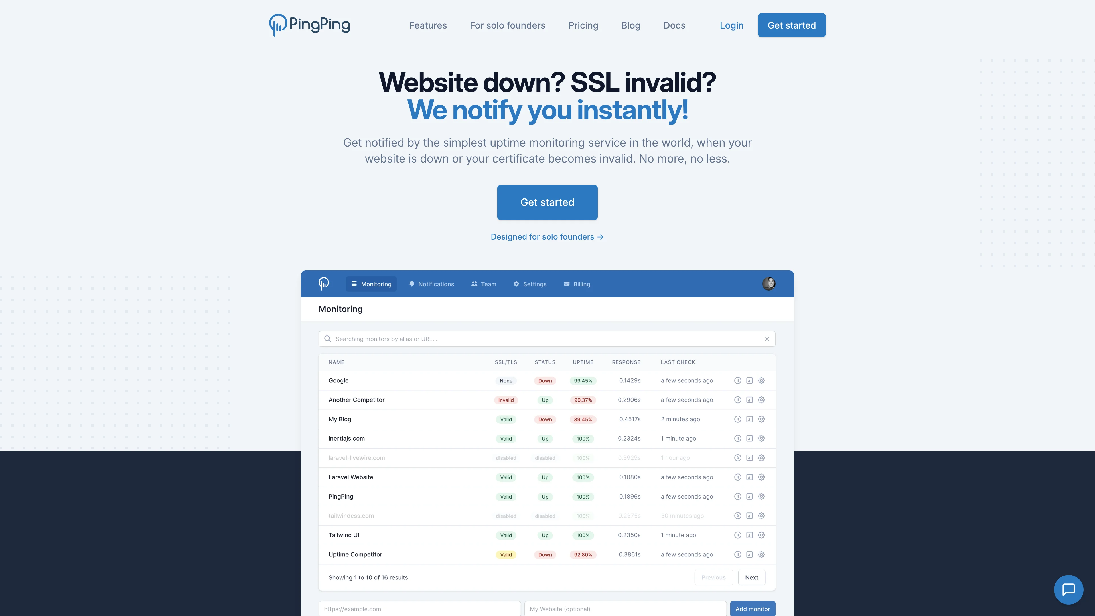 Screenshot of PingPing