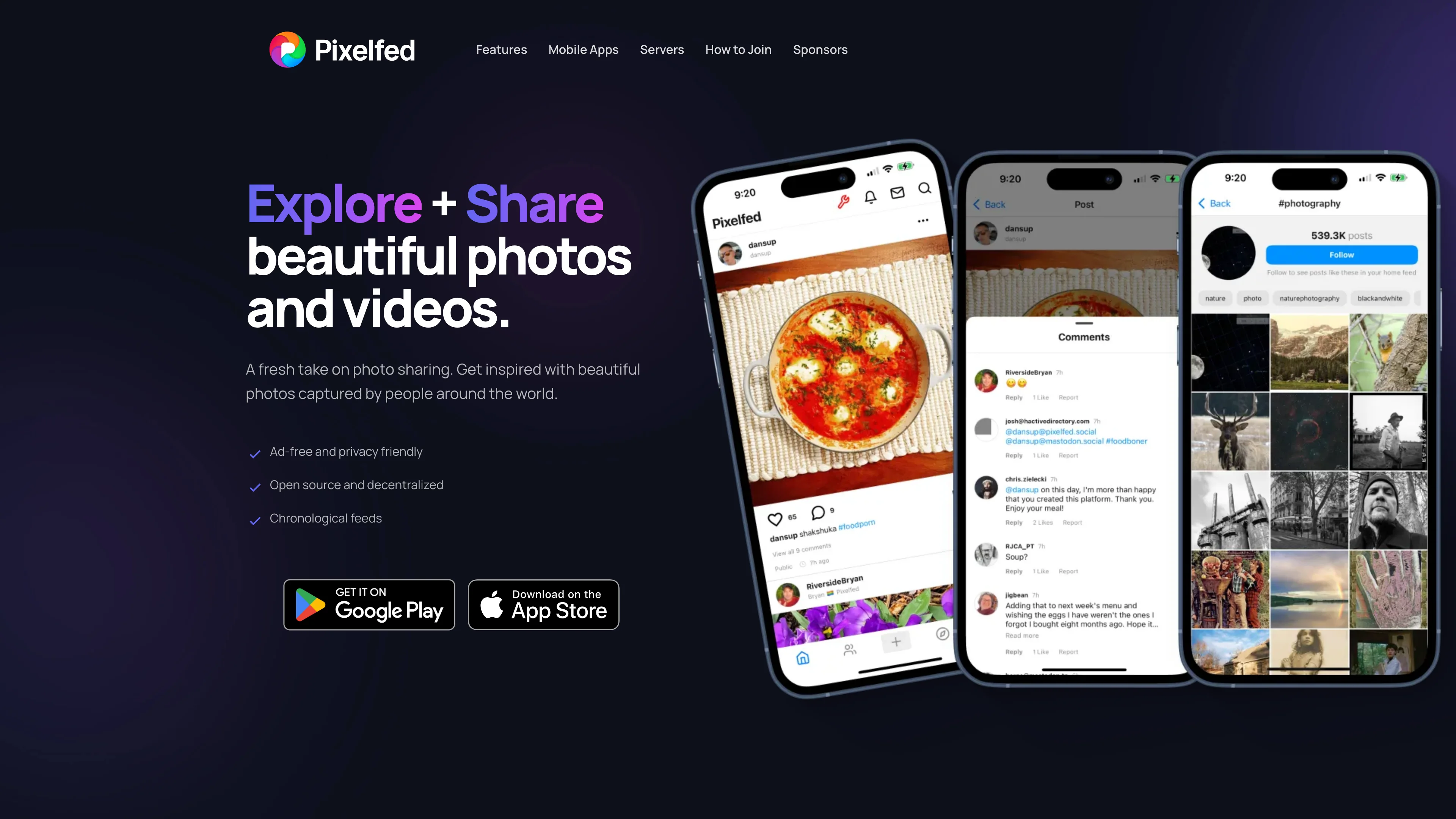 Screenshot of Pixelfed