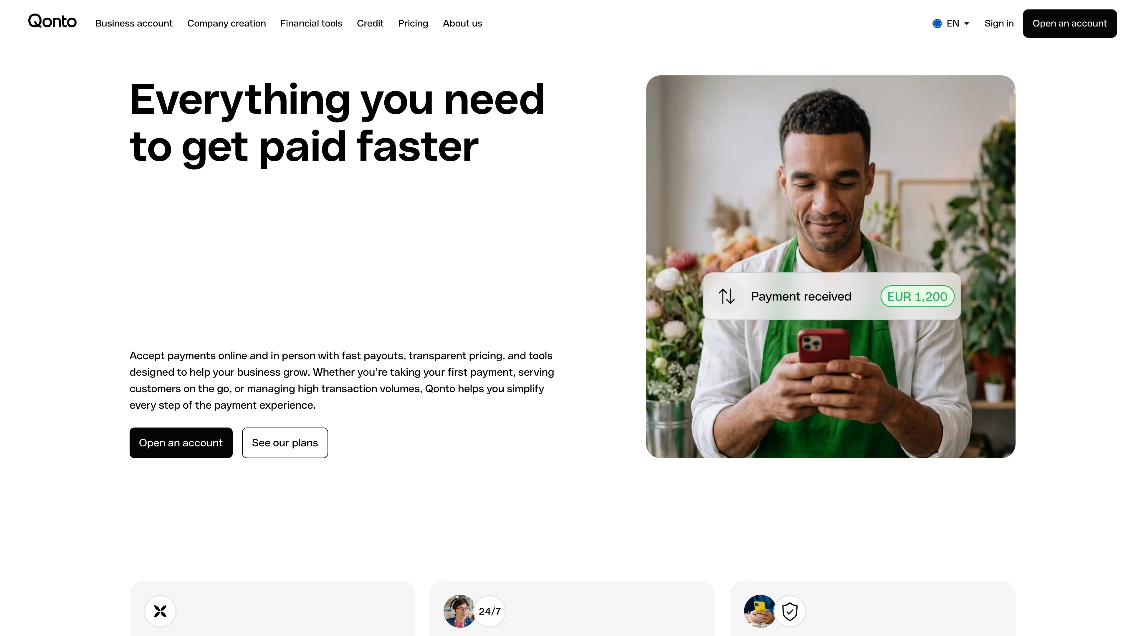 Screenshot of Qonto