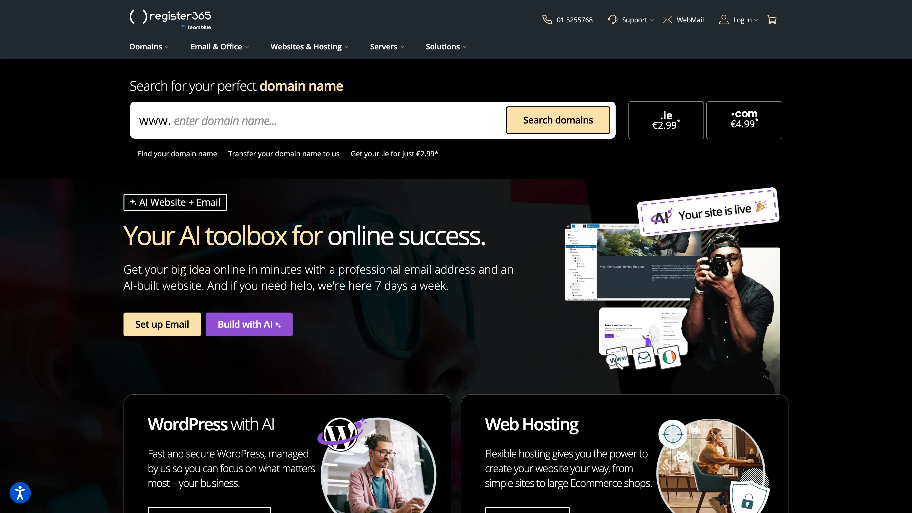 Screenshot of Register365