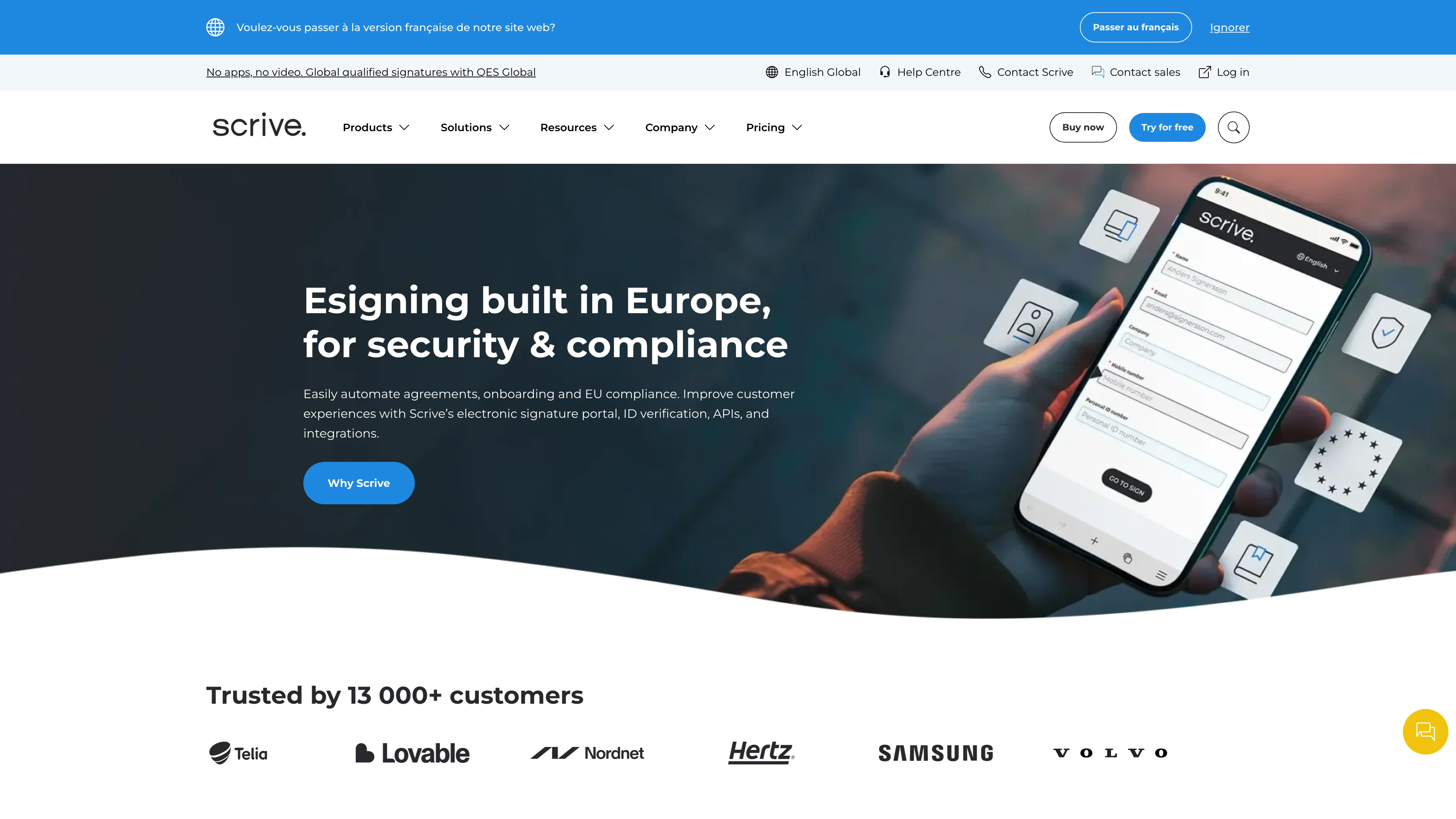 Screenshot of Scrive