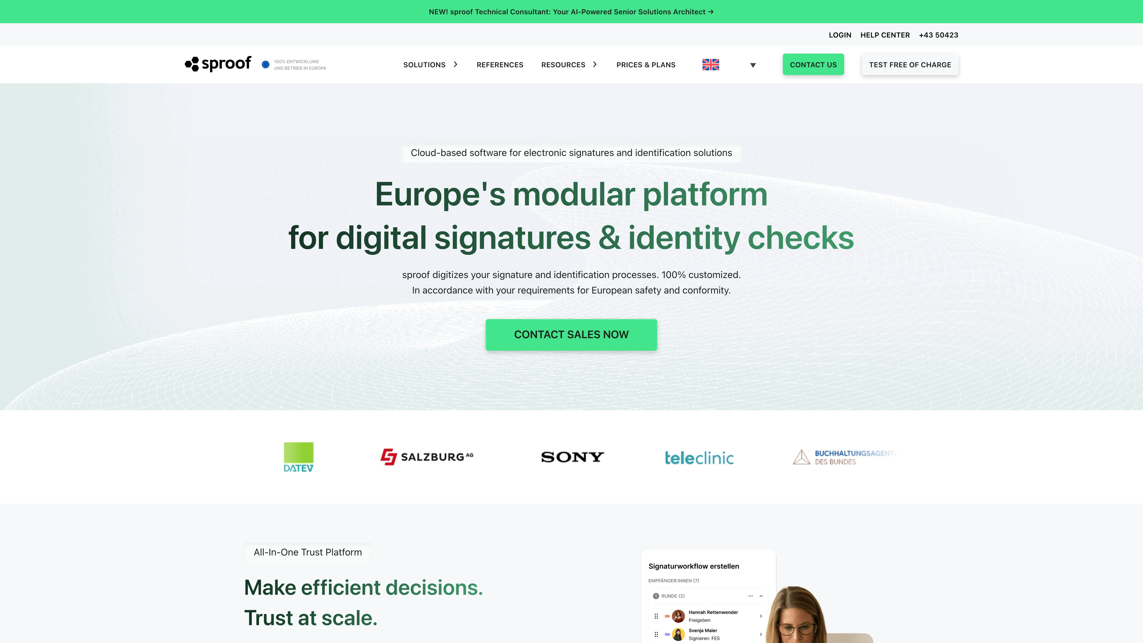 Screenshot of sproof