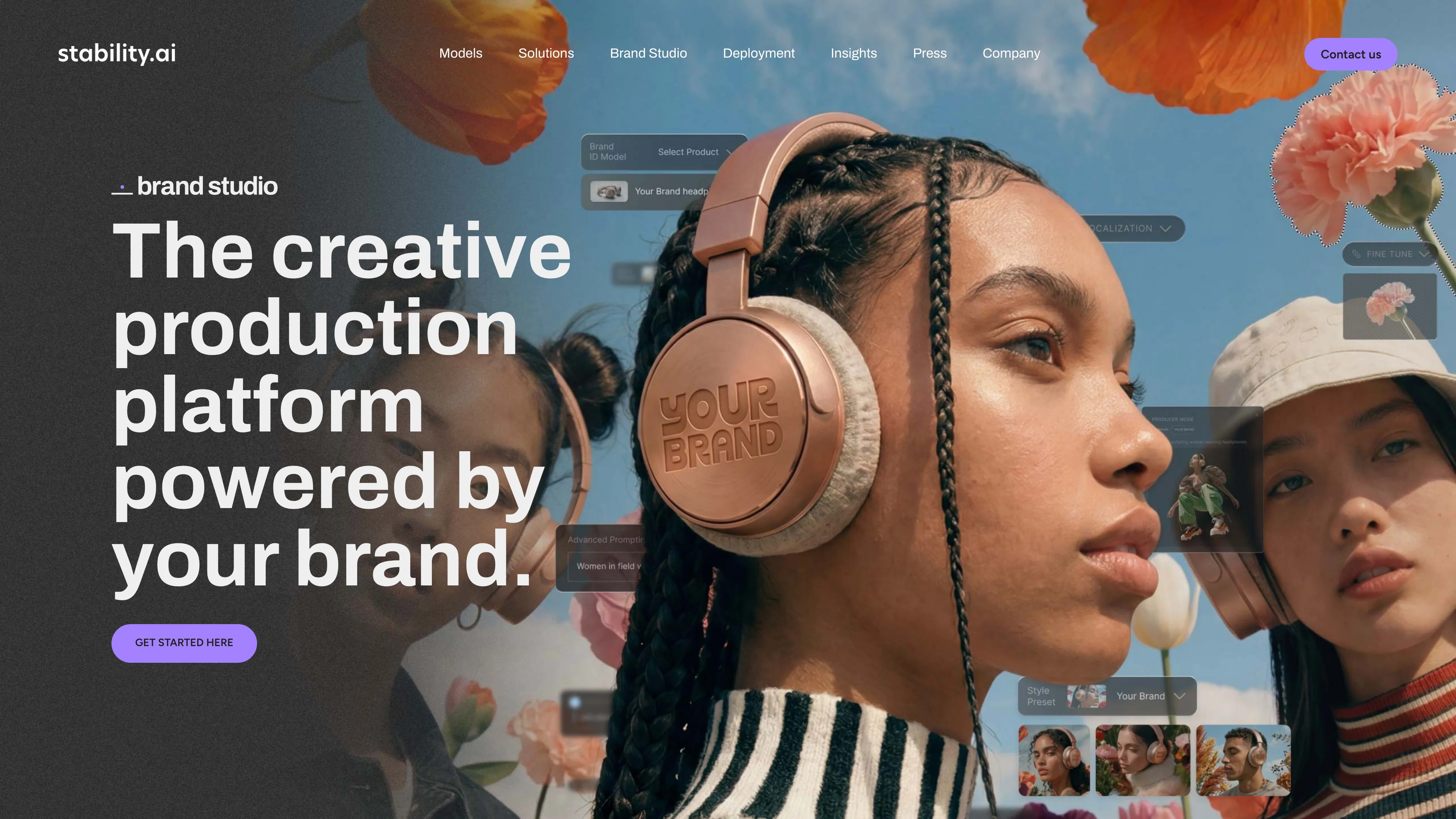 Screenshot of Stability AI