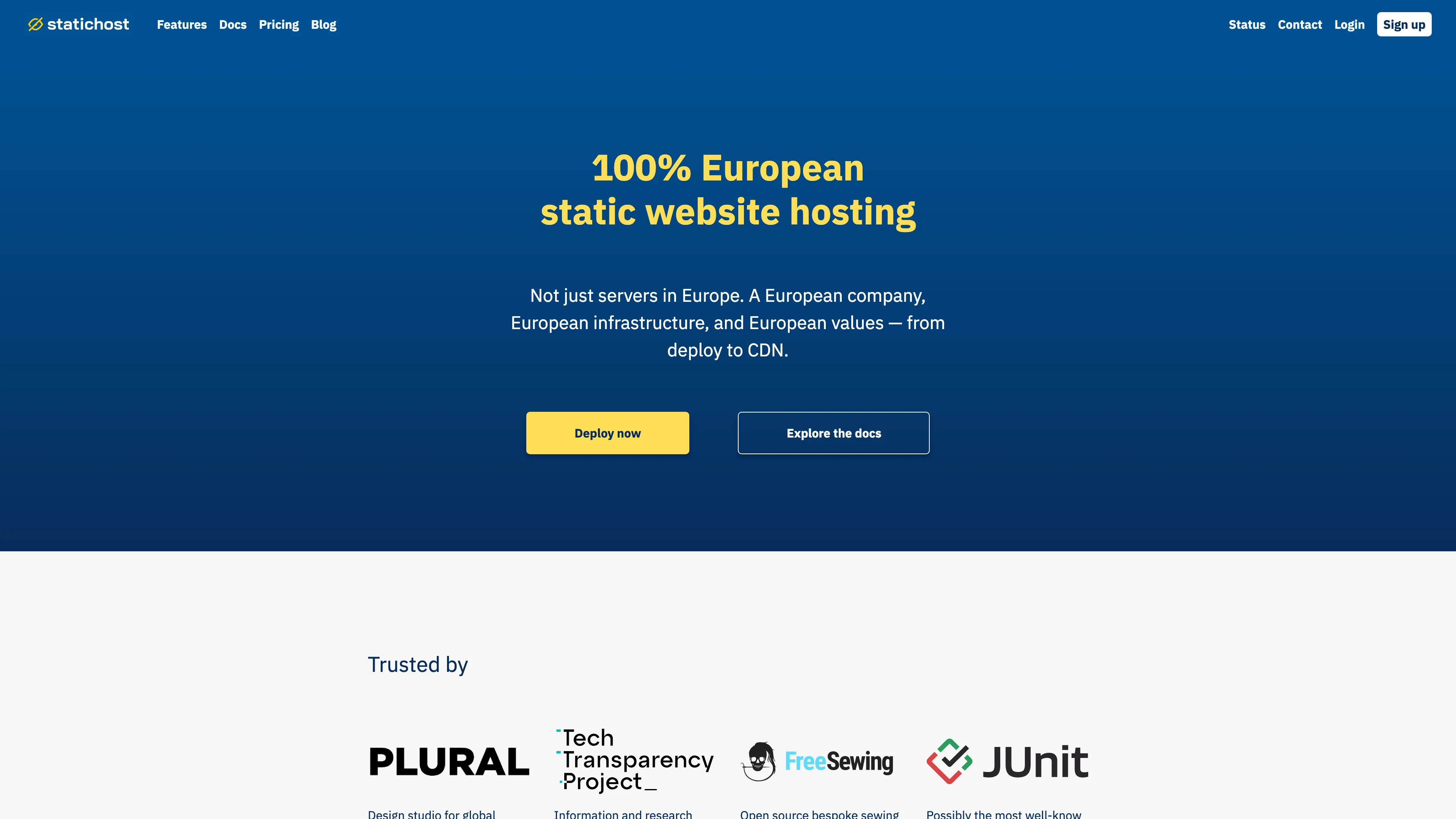 Screenshot of statichost