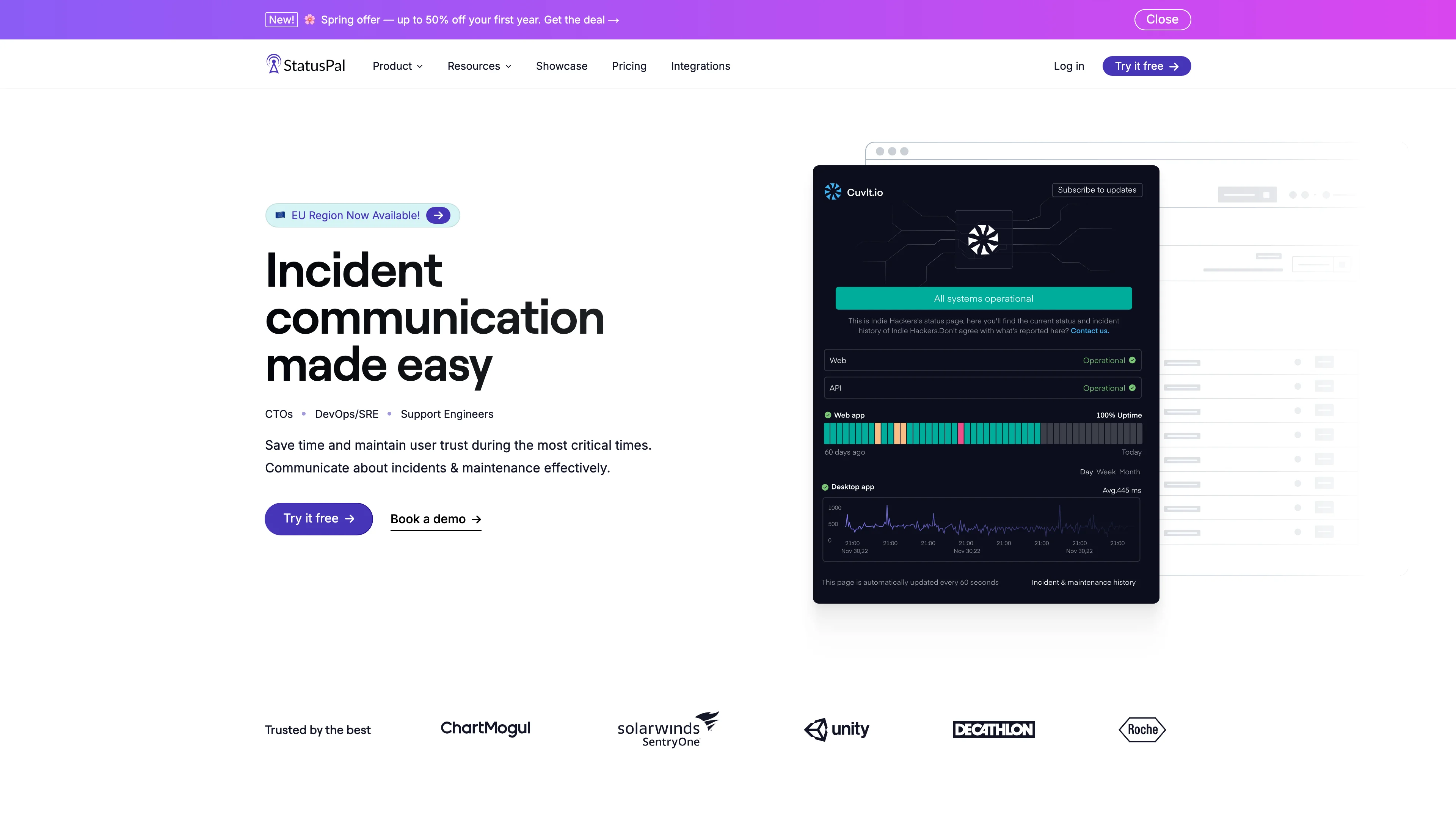 Screenshot of Statuspal