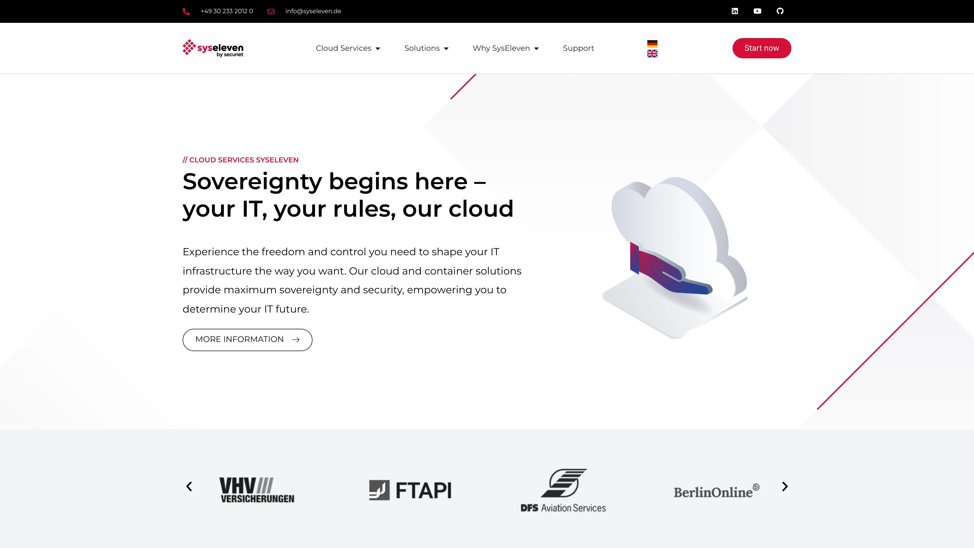 Screenshot of SysEleven