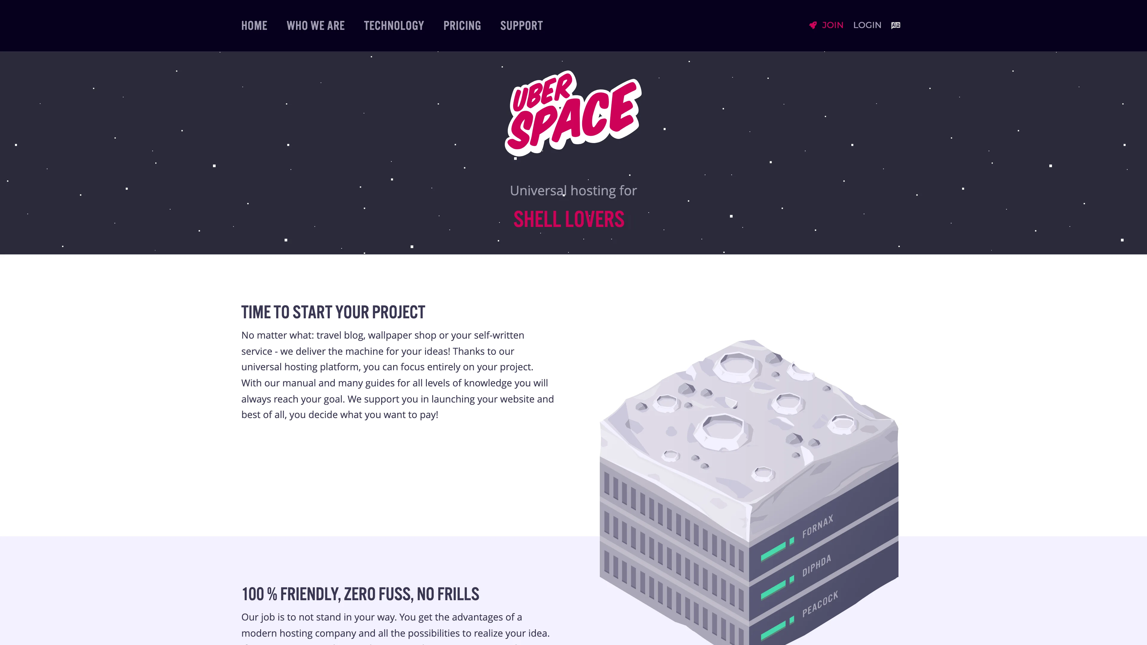 Screenshot of Uberspace