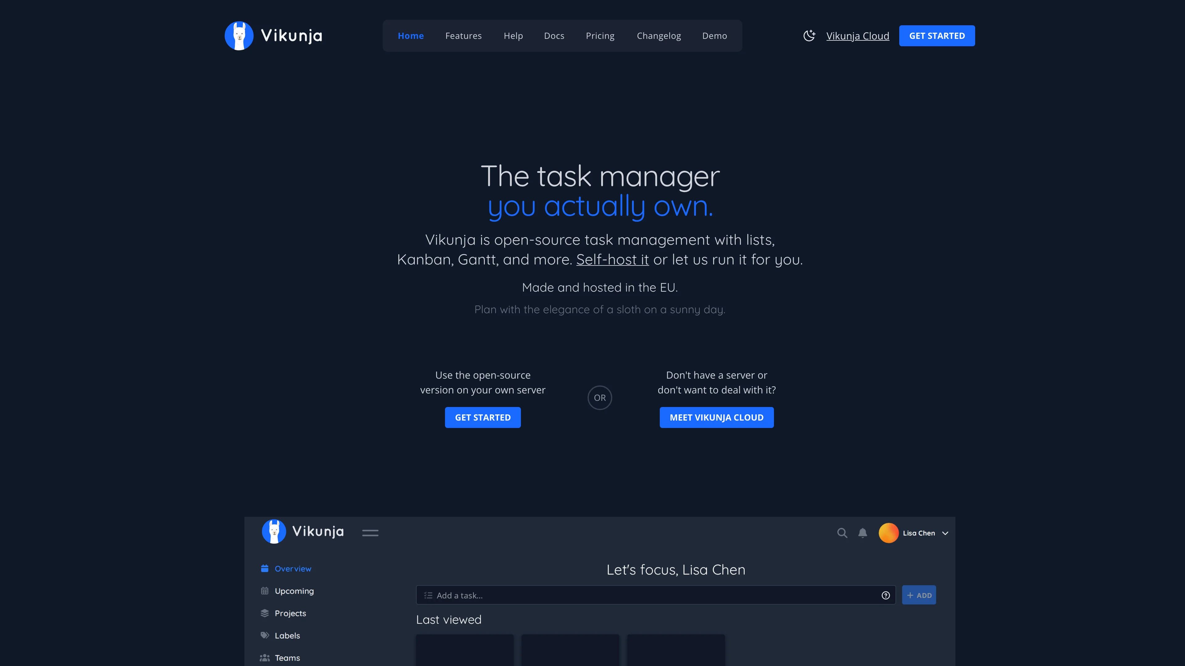 Screenshot of Vikunja