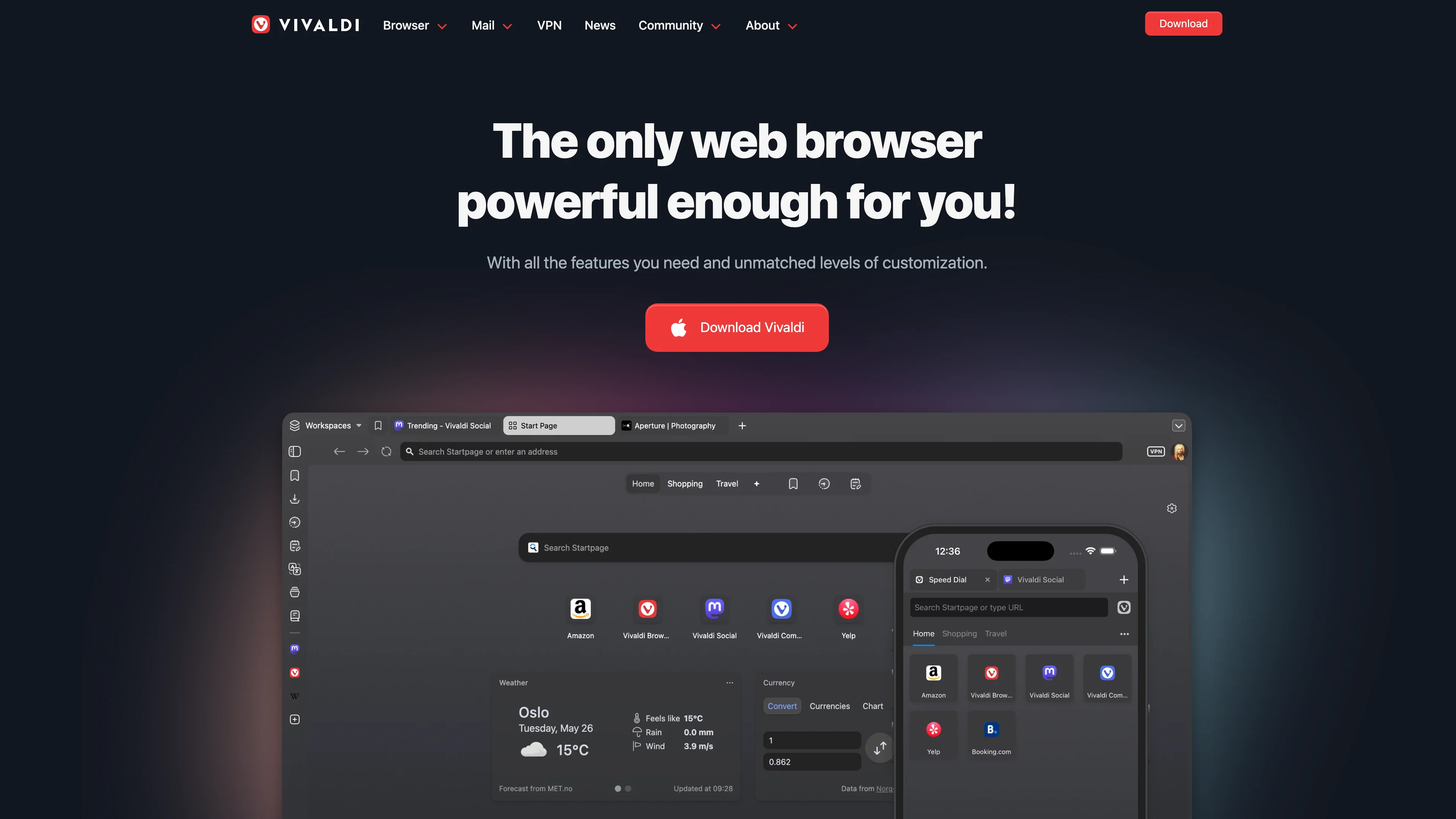 Screenshot van Vivaldi Browser