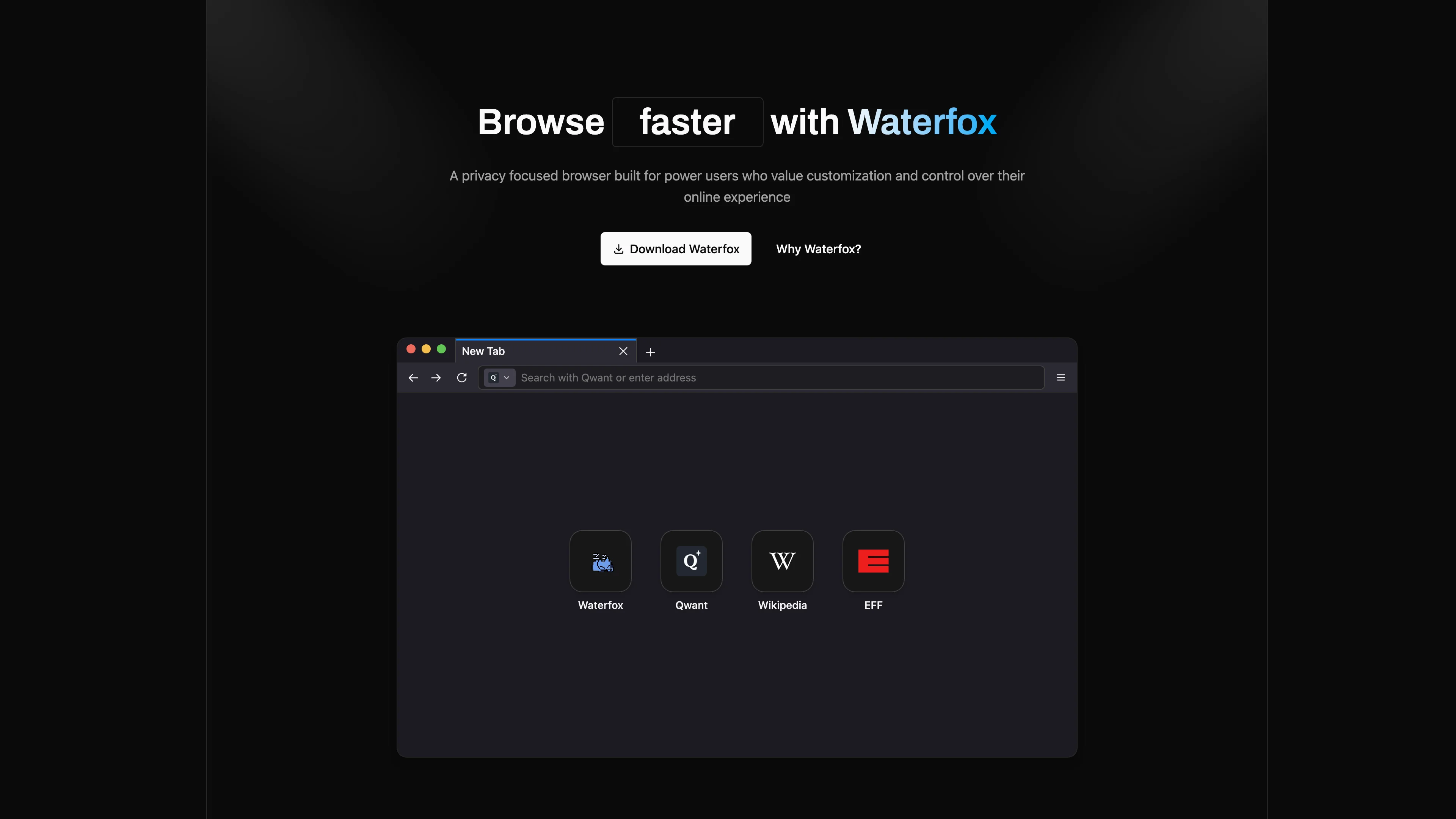 Screenshot of Waterfox