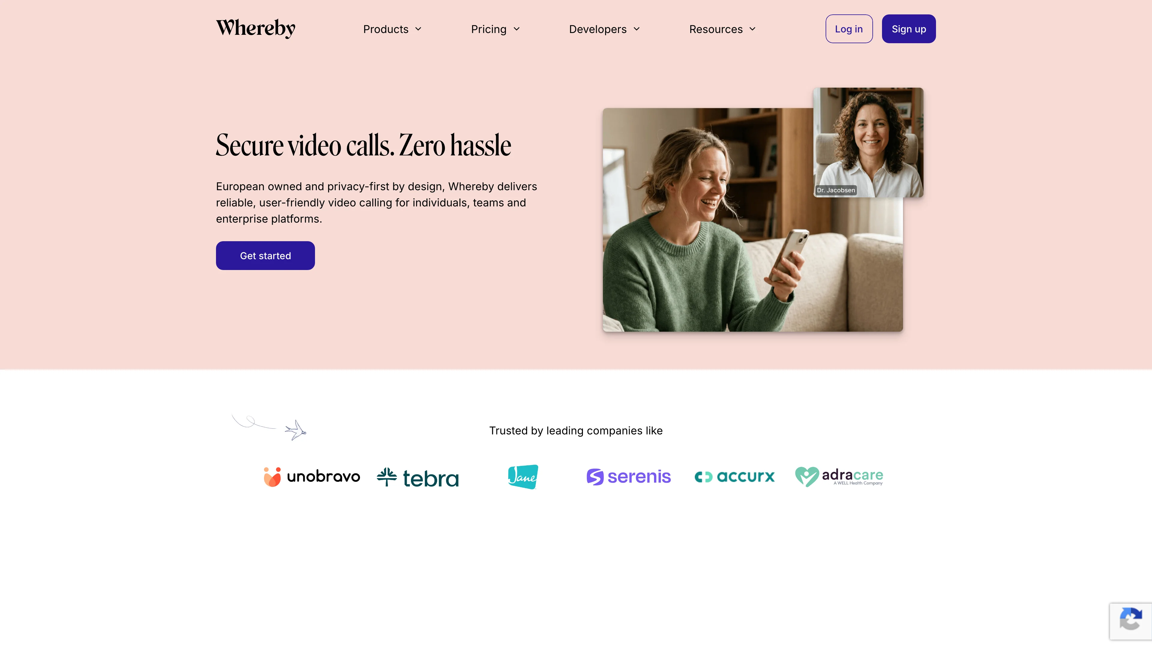 Screenshot of Whereby