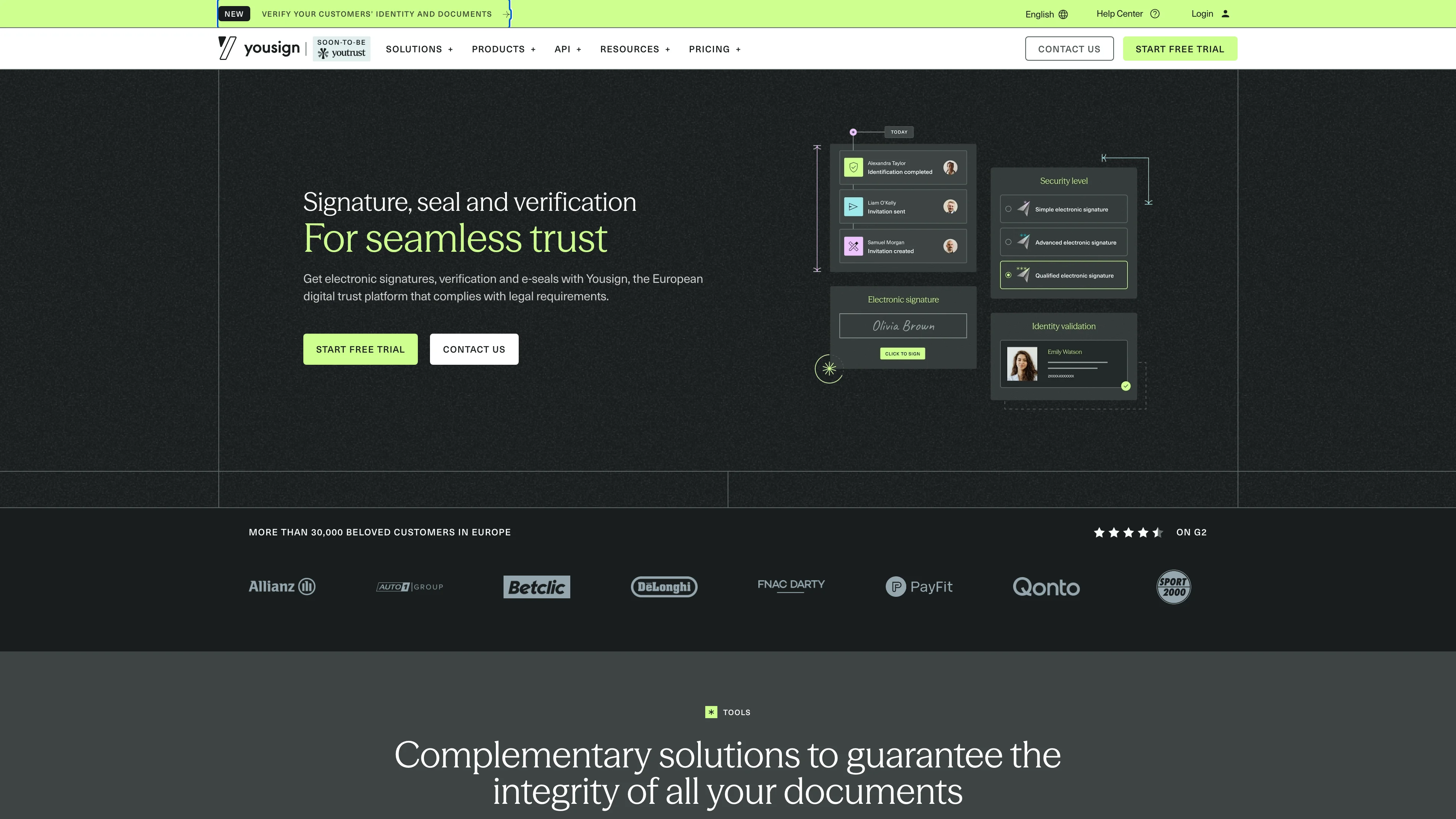 Screenshot of Yousign